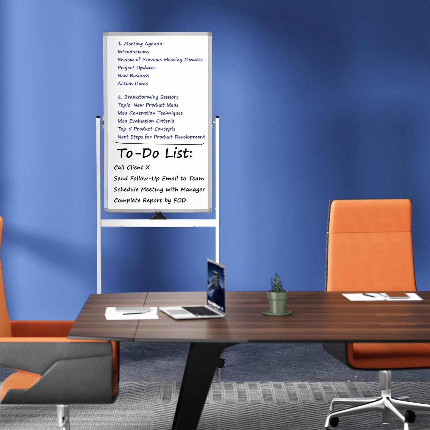Large Rolling Whiteboard on Wheels, 40" x 24" Double-Sided Mobile White Board with Stand, Portable Standing Magnetic Dry Erase Board Easel for Home Office Classroom School, Silver