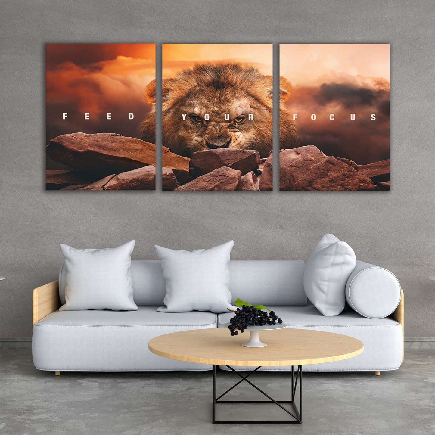 Motivational Wall Art Inspirational Wall Art 3 Pieces Canvas Poster Wall Painting Lion Artwork for Living Room Bedroom Home Decor Prints Pictures Office Wall Decor Framed Ready to Hang 36''Wx 16''H