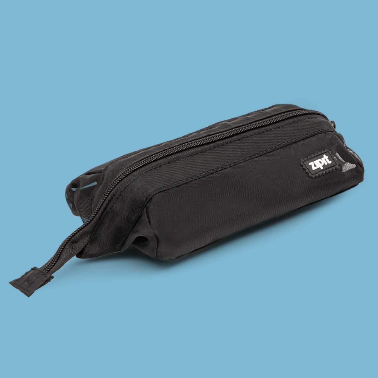 ZIPIT: Lenny Pencil Case - Mesh Black - Large Storage Capacity Zipper Pouch, Makeup-Stationery Bag, School-Travel, Washable Quick Dry, Kid-Teen-Adult