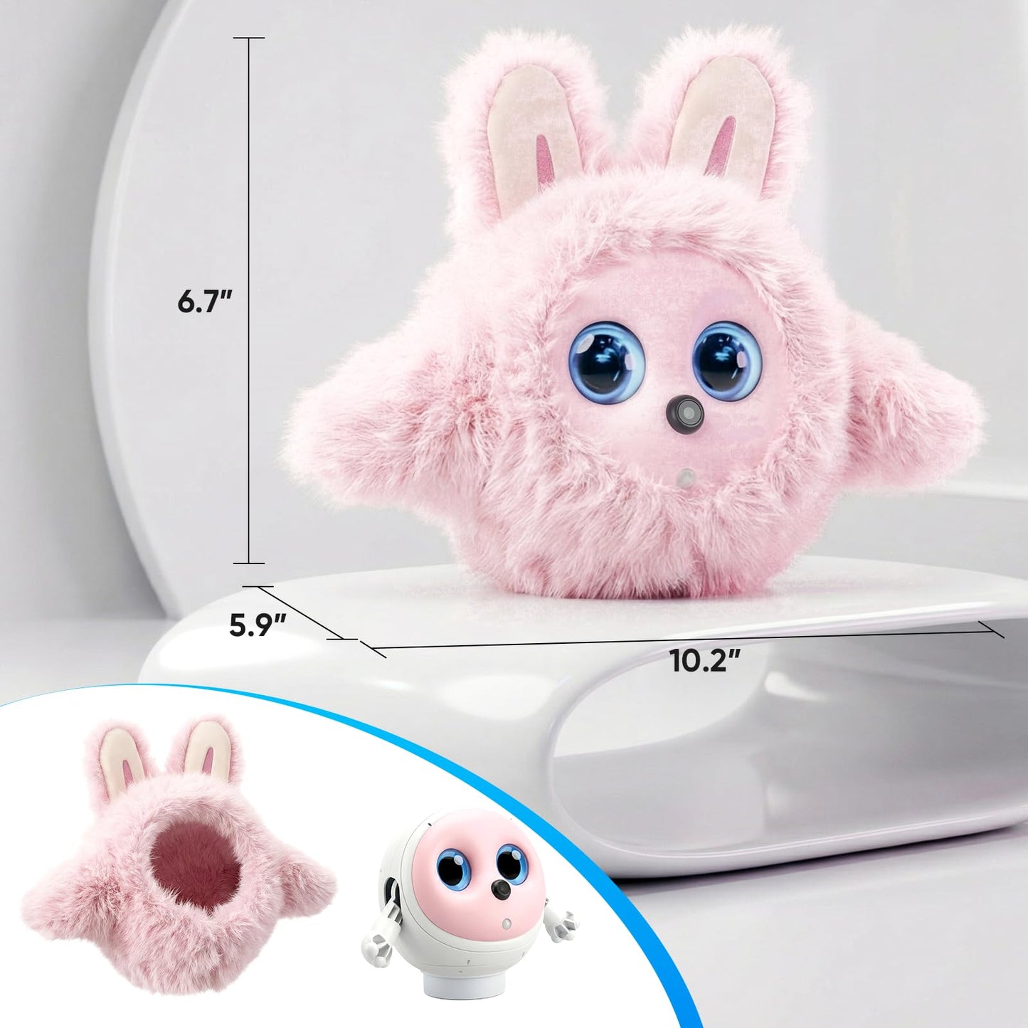 CVCBSER Smart Ai Companion Robot Cute Pet, Desk Robot Voice Chat gpt Emotional Interaction, Richness Expressiveness Ai Pet Robot for Adults Chat (Pink Face)