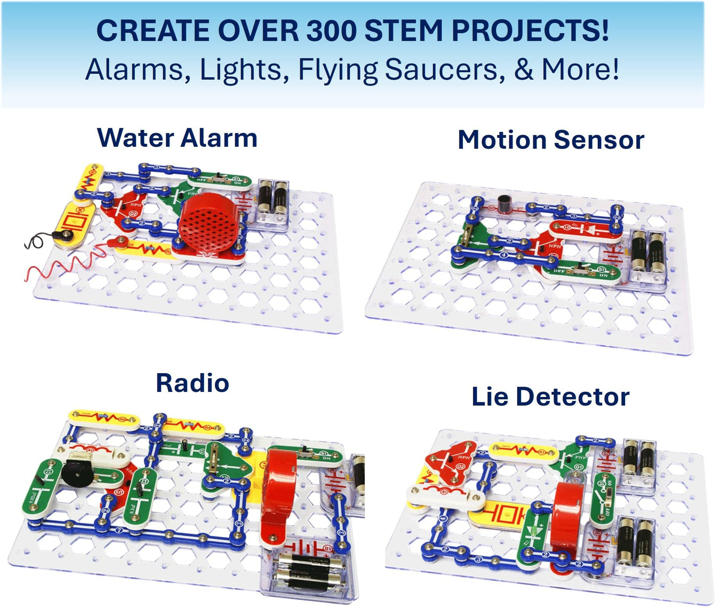 Snap Circuits Classic SC-300 Electronics Exploration Kit | Over 300 Projects | Full Color Manual Parts | STEM Educational Toy for Kids 8+ 2.3 x 13.6 x 19.3 inches