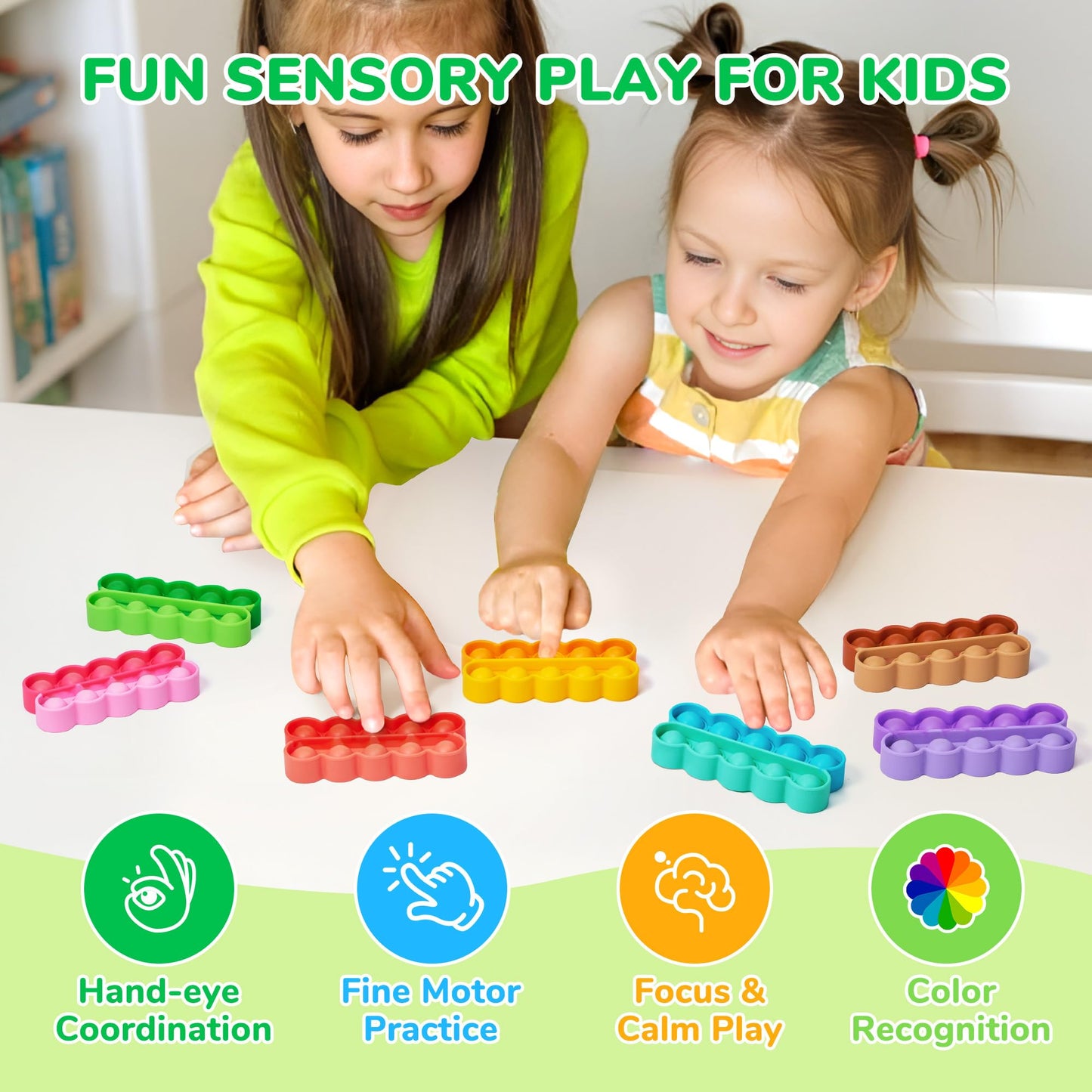 JoyCat 24 Pack Pop Fidget Party Favors for Kids, Bulk Sensory Toys for Classroom Prizes, Goodie Bag Stuffers, Treasure Box Toys, Travel Toys and Stocking Stuffers
