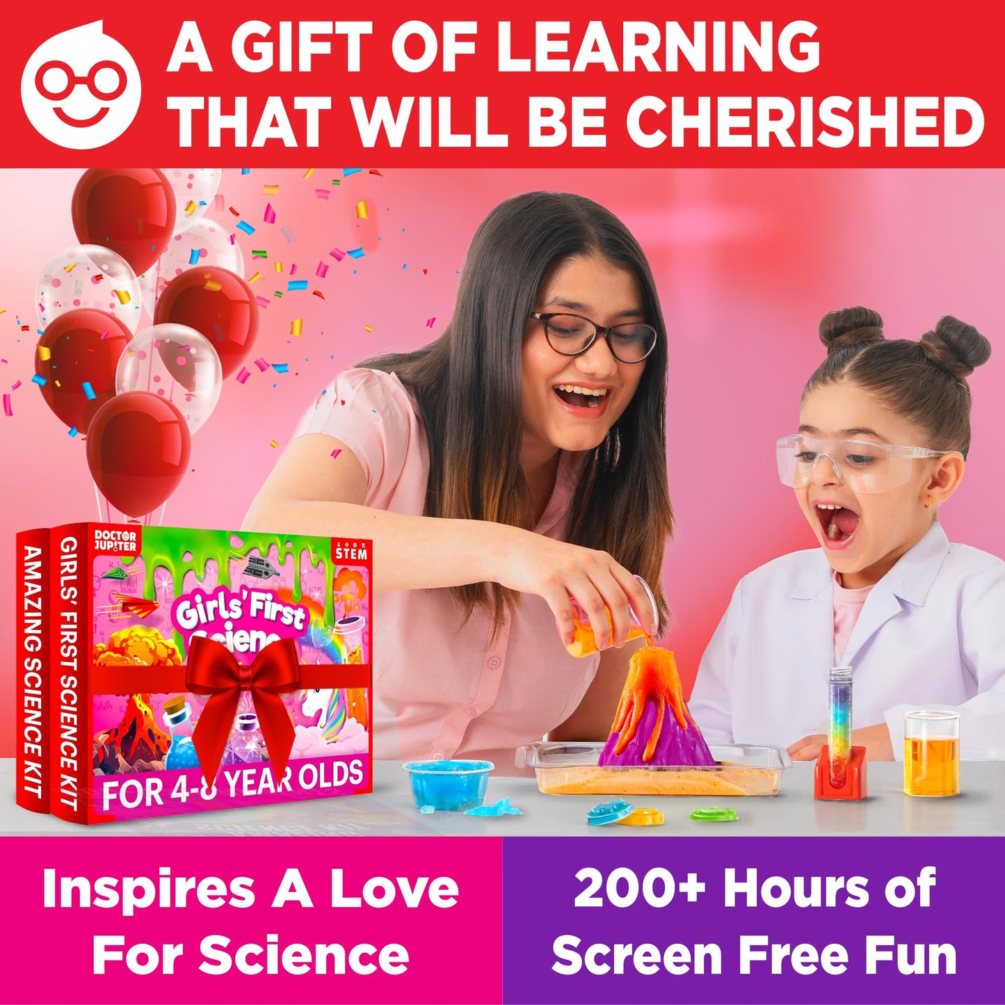 Doctor Jupiter Girls’ First Science Gift Set for Ages 4+ | Set of Girls' First Science Kit & Amazing Science Kit |Birthday Gift Ideas for 4-5-6-7-8 Year Olds |STEM Learning & Education Toys
