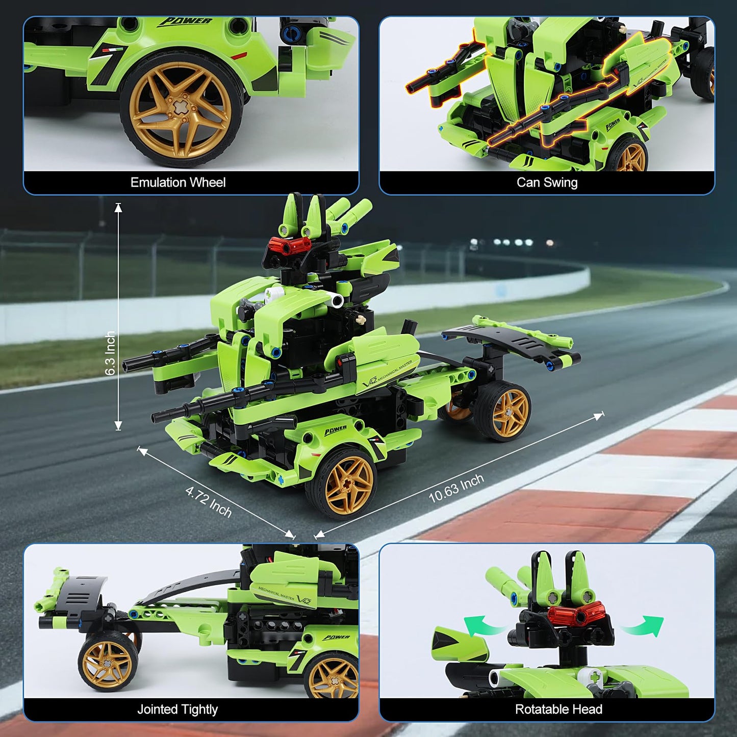 IQKidz STEM Building Blocks Kit for Kids - 2 in 1 Remote Control Race Car and Robot Toy, Great Gift for Boys, Teens Age 6 7 8-12+ Year Old Who Love Engineering and RC Sports Car Toys