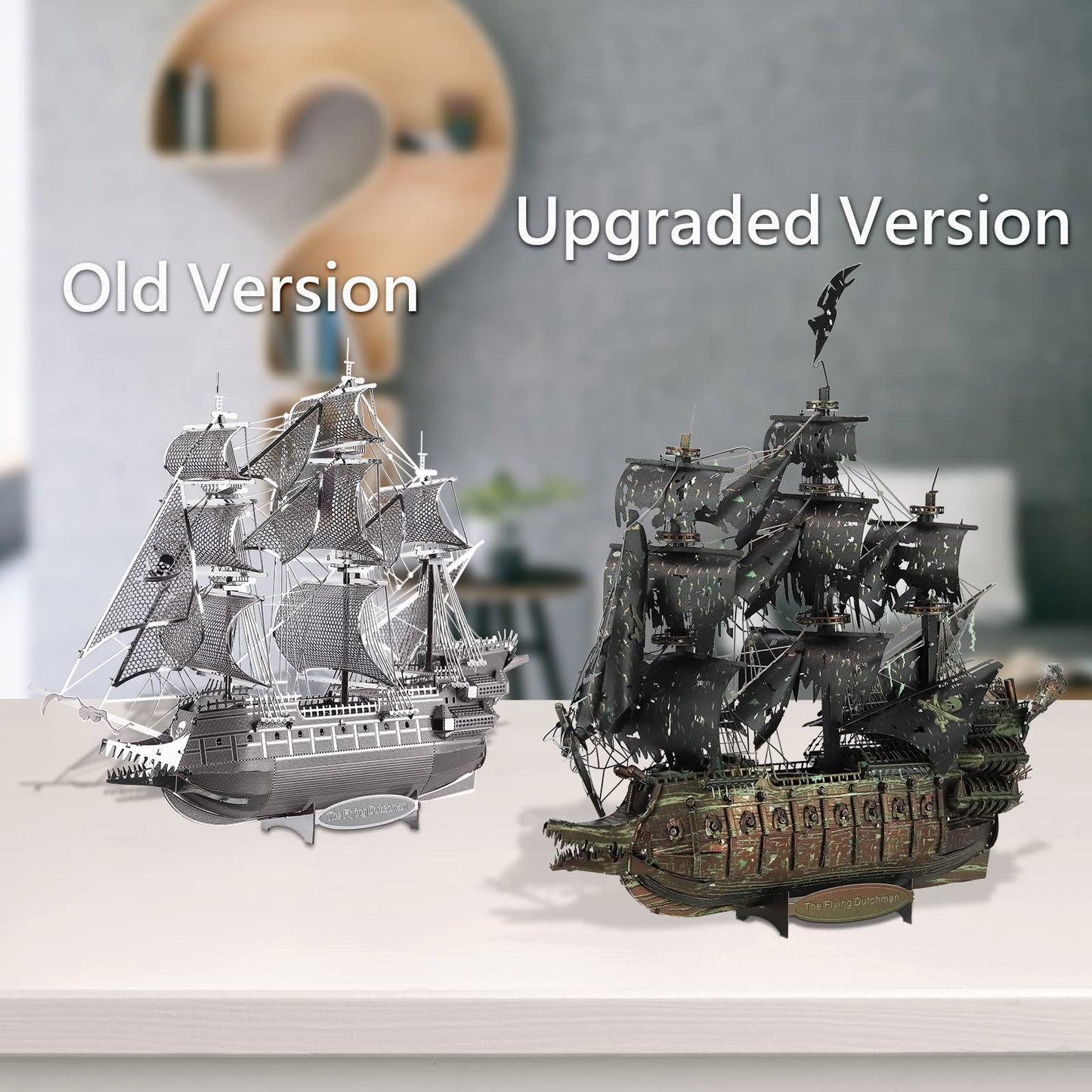 Piececool 3D Puzzles with DIY Tool Sets, Flying Dutchman Pirate Ship Model Building Kits, Difficult 3D Metal Puzzles for Adults, Great Christmas Birthday Gifts