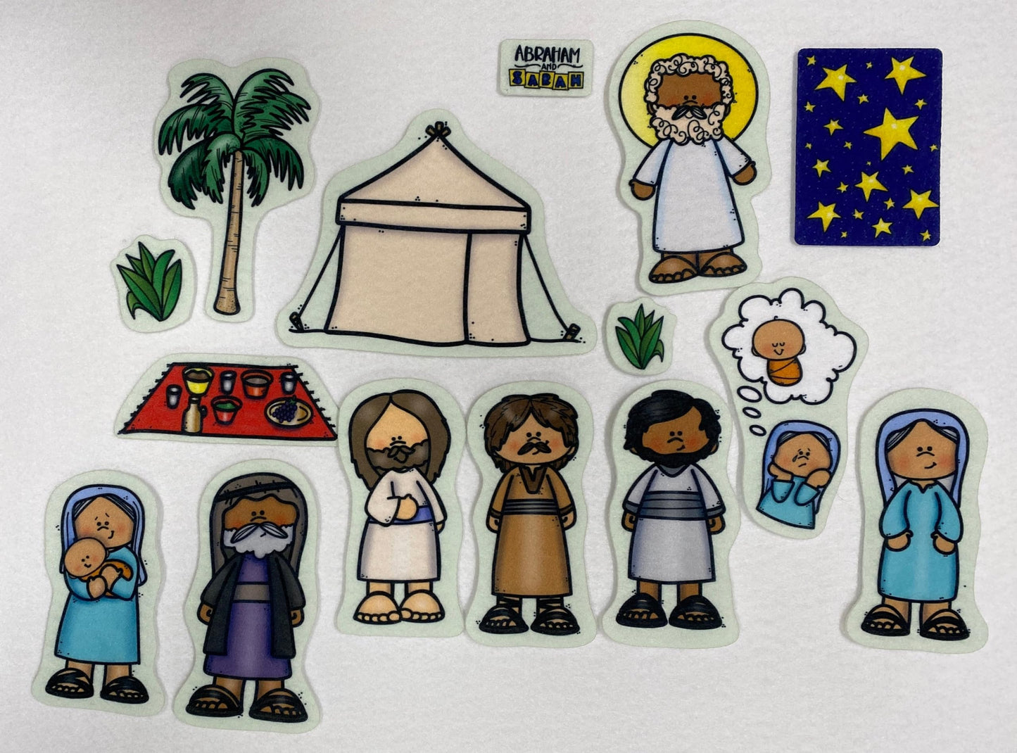 Abraham & Sarah Bible Felt Set Old Testament Story Flannel Board Kids Flannelbaord (Precut- Ready to Play)