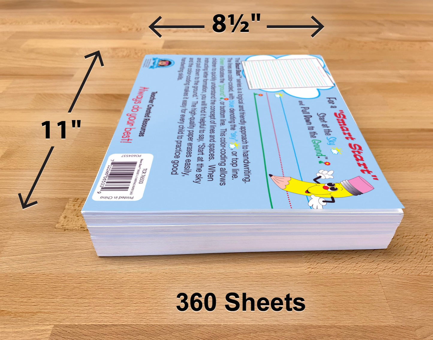 Teacher Created Resources Smart Start 1-2 Writing Paper: 360 Sheets (TCR76533)