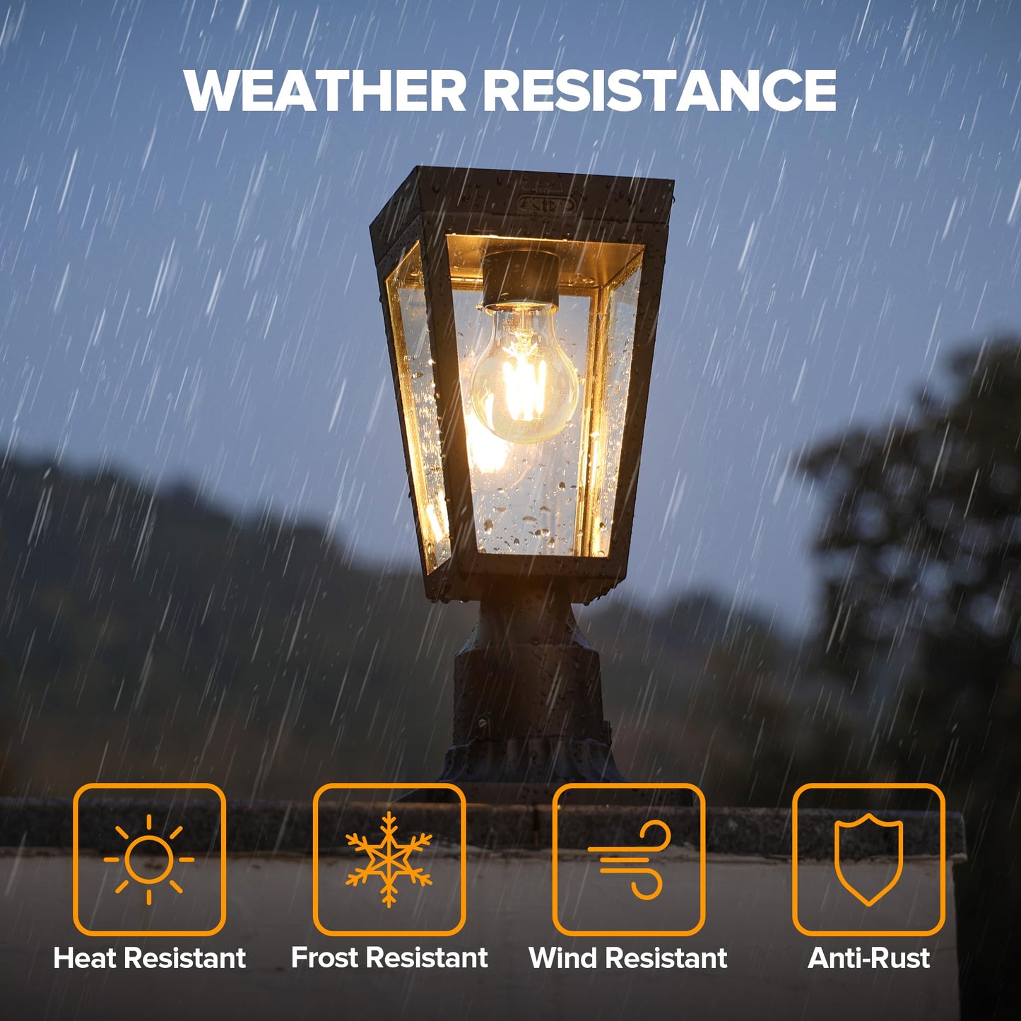 LUTEC Outdoor Solar Lamp Post Light, Dusk to Dawn, Waterproof, 1-Pack, Black