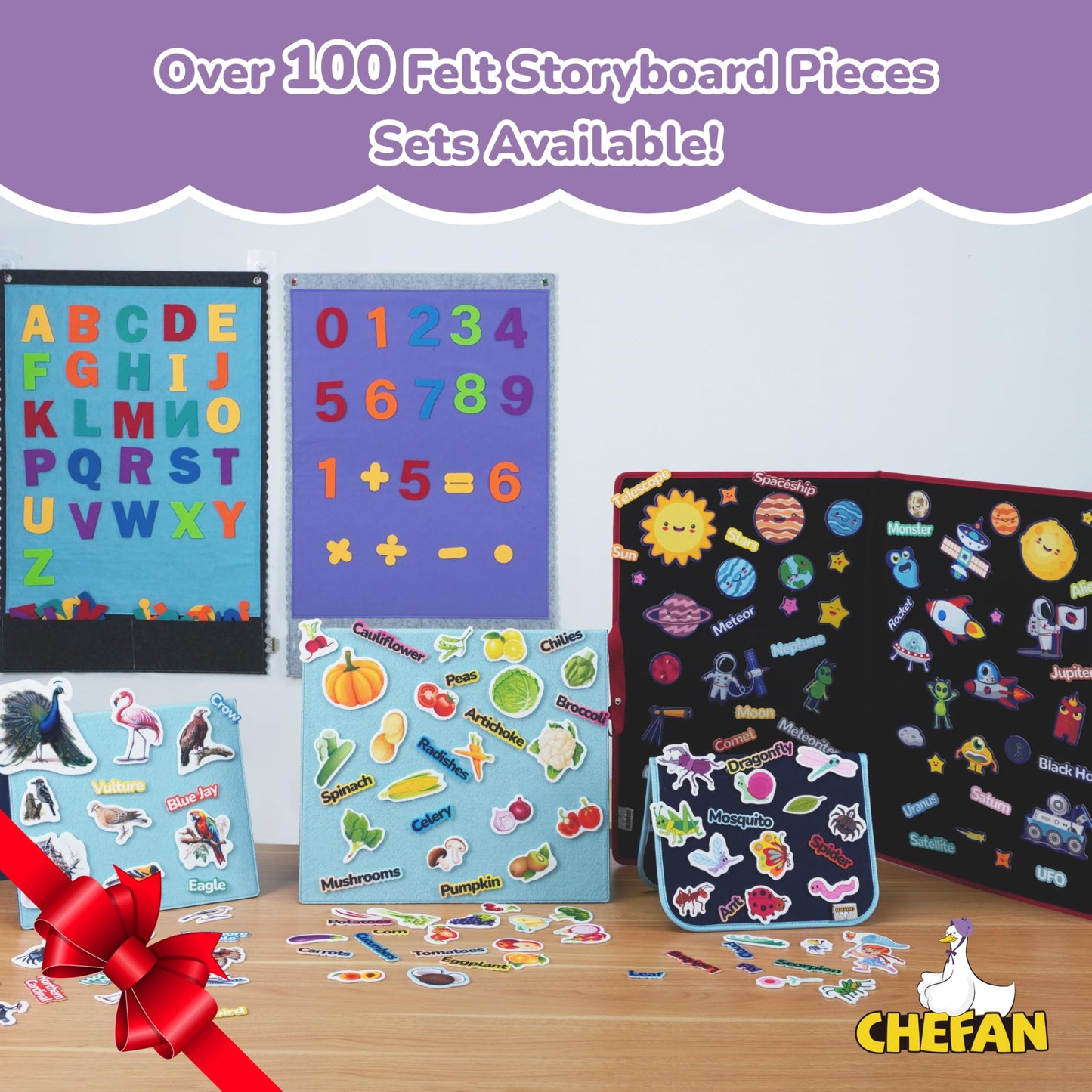 CHEFAN Felt Letters Alphabet for Kids, Precut Story Pieces, 104 ABC Upper & Lowercase Letters for Preschool & Homeschool Learning(2 Sets of Upper&Lowercase Letters)