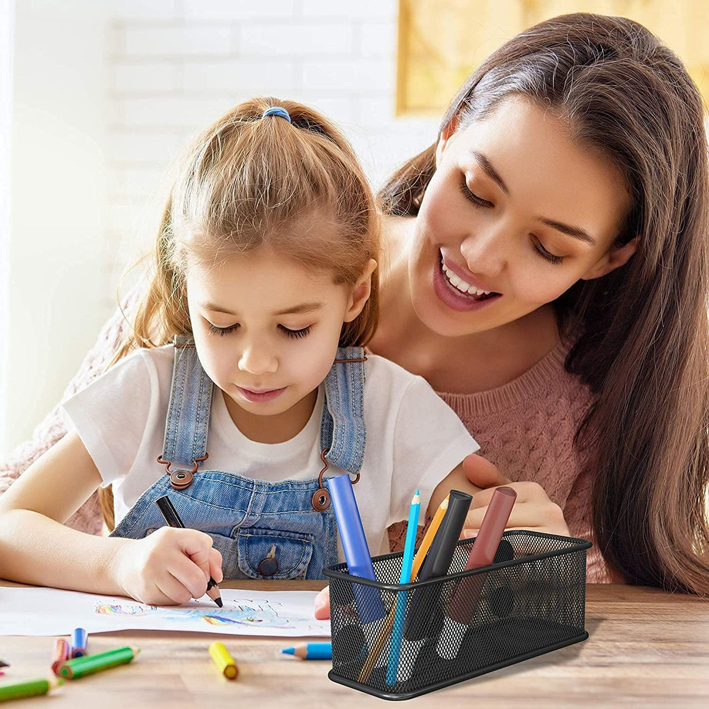 TAPBULL Mesh Magnetic Storage Baskets - Set of 3 (Black) with Anti-Slip Feature and Strong Magnets - Magnetic Locker Organizer and Pencil Holder for Whiteboard and Refrigerator (Black-3 pcs)