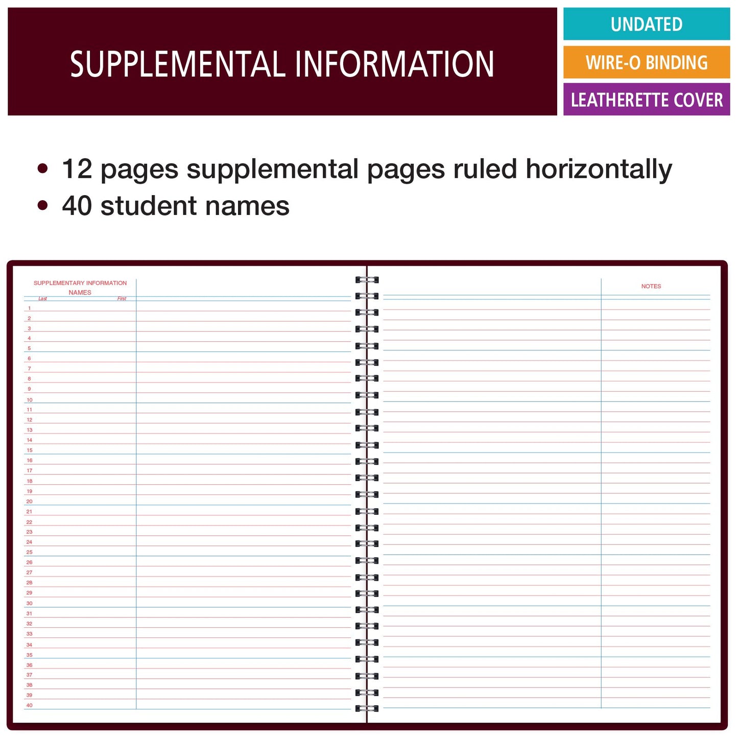 Elan Publishing Company, Class Record Book Unstructured...Set it up to Record Grades Your Way! 40 Student Names (Excello)