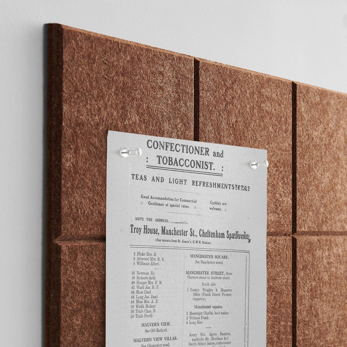 TSJOFFICE Large Cork Board for Wall - 48" x 36" Bulletin Board with 50 Pushpins for Office Decor, Pin Board 12 Pack Felt Wall Tiles with Safe Removable Adhesive Tabs, Corkboard for Home Office - Red