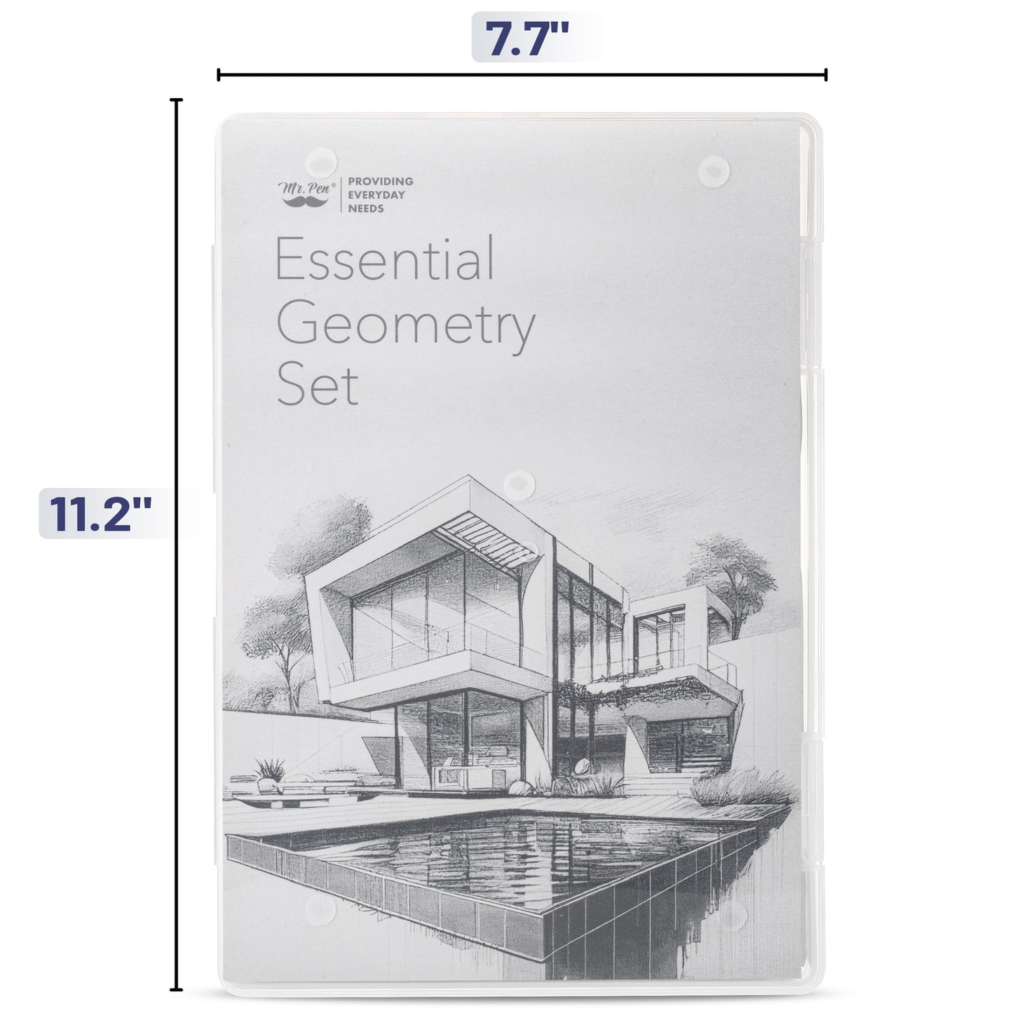 Mr. Pen- Professional Geometry Set, 15 pcs, Drafting Tools with Protractor, Compass, Metal Ruler, Triangles, Pens & Pencils, Complete Geometry & Drafting Kit for Architects, Engineers & Students