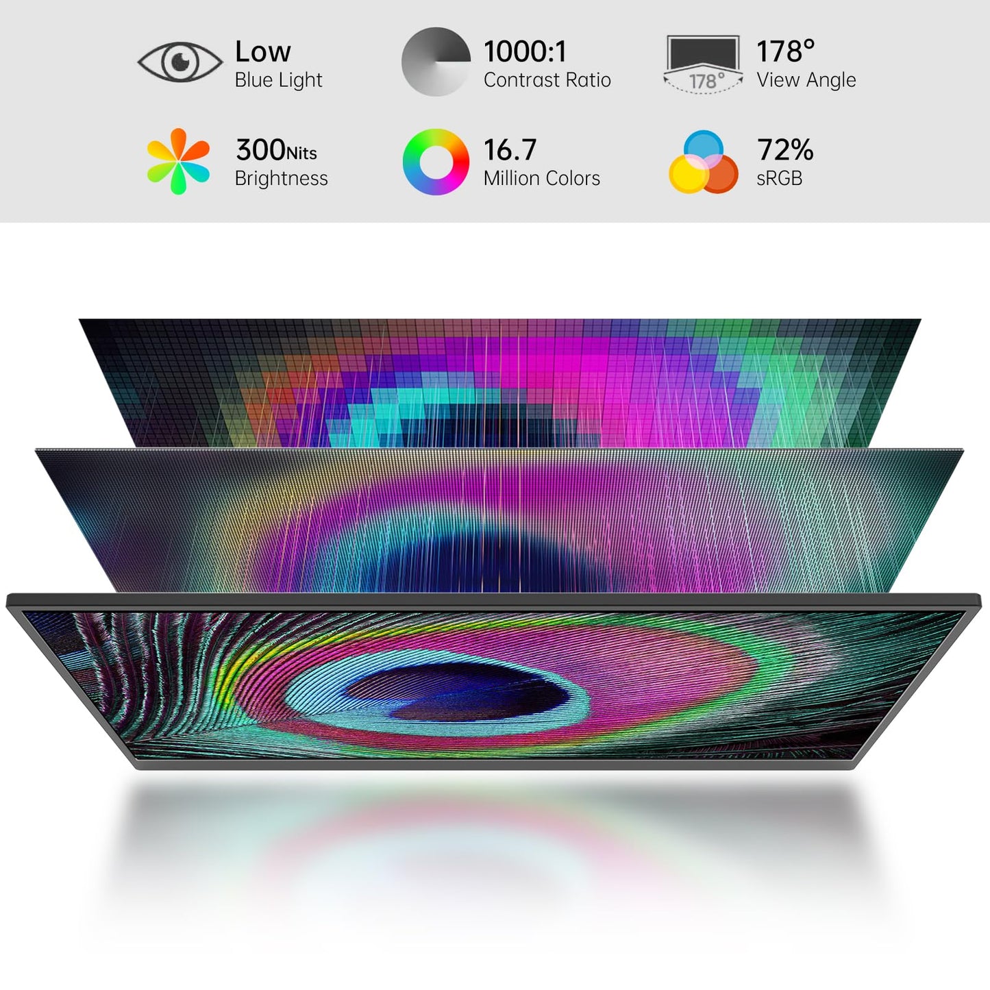 MNN 17.3" Portable Monitor 1080P FHD 144Hz Narrow Edge Laptop Monitor USB C HDMI Gaming Computer IPS HDR Screen for PC Mac Phone Xbox PS5 Switch Laptop w/Smart Cover & Speakers