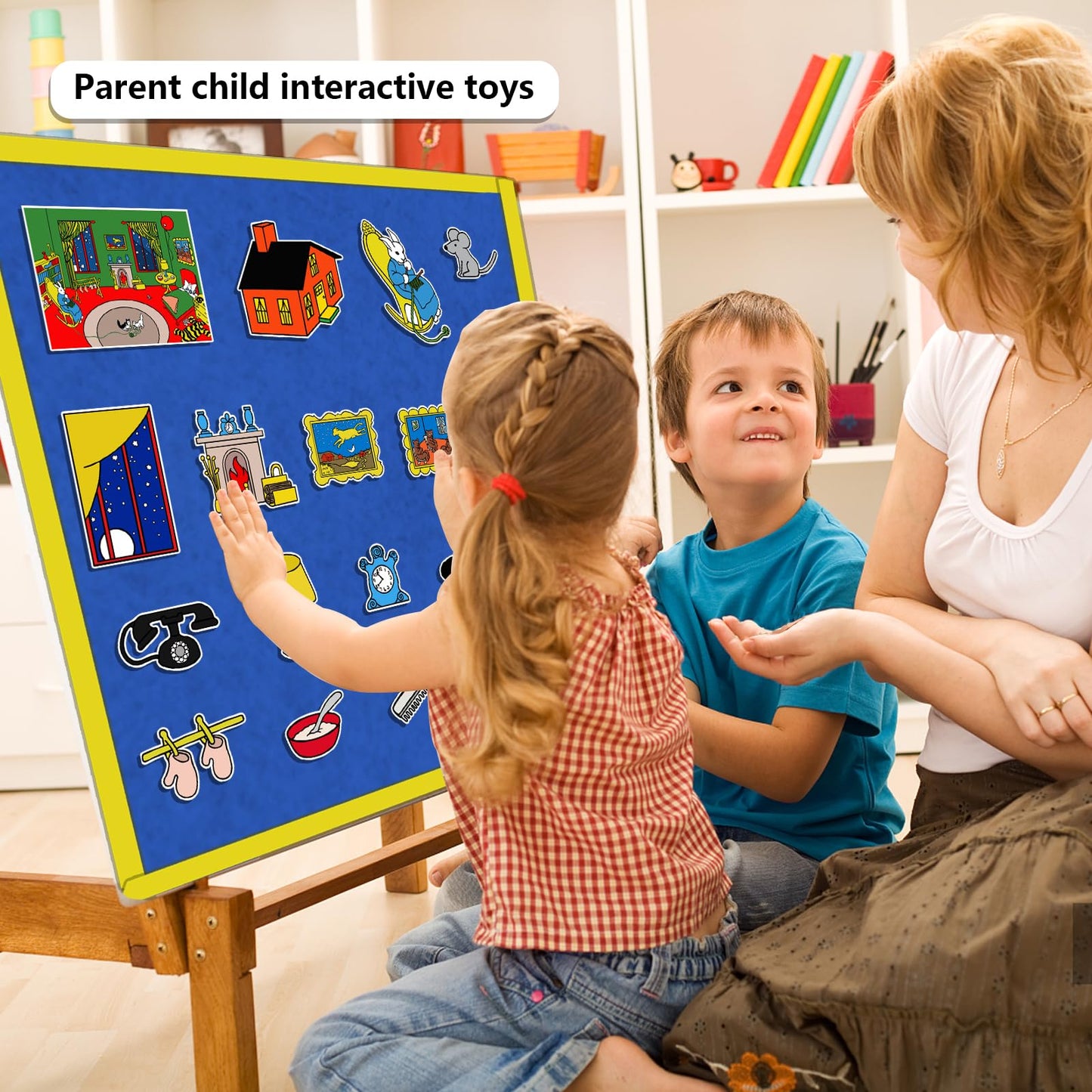 Thryvomniq Good Night Moon Selt Board Story Sets 17 Pcs Felt Pieces Toddler Interactive Games Preschool Storytelling Learning Activities Felt Toys
