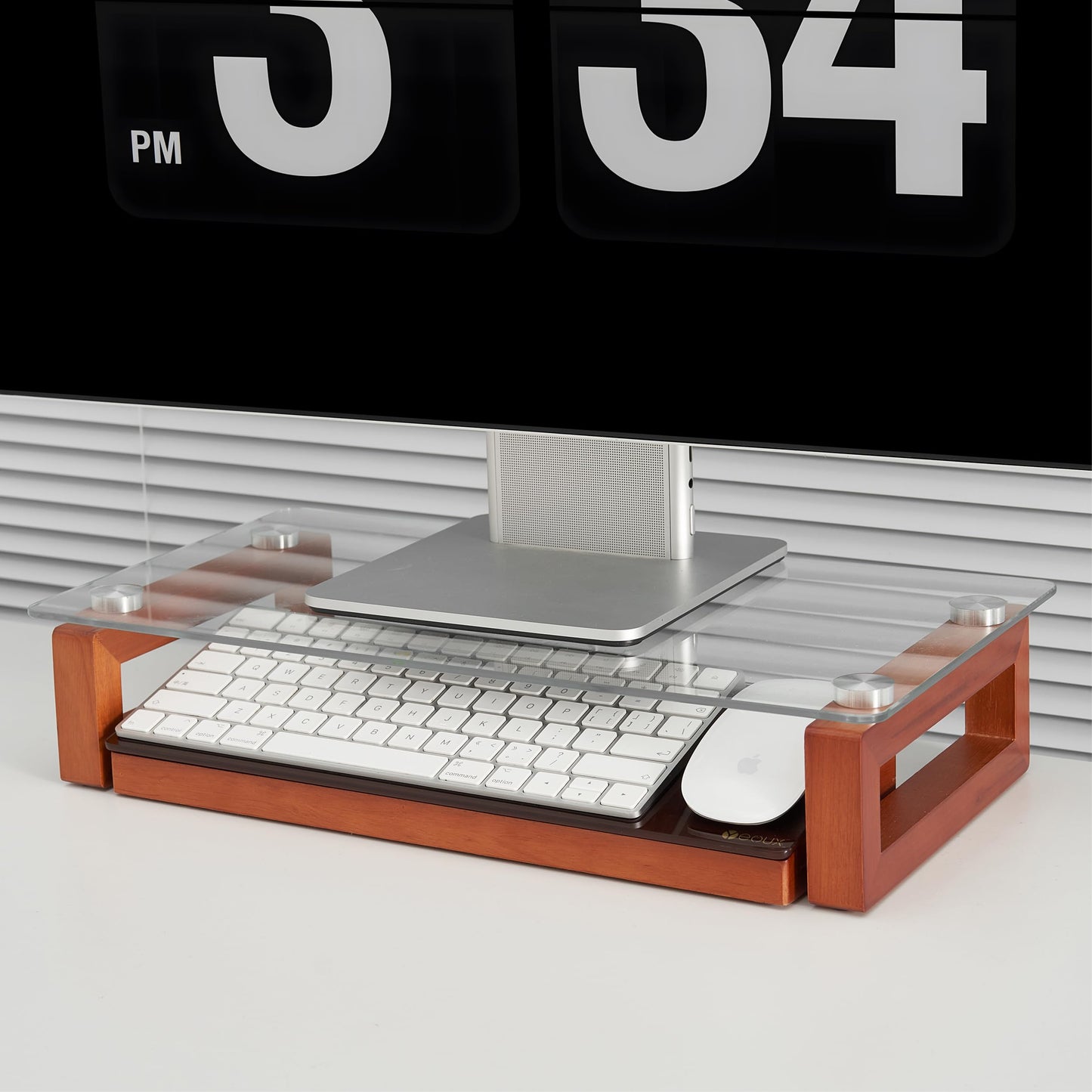 Desk Whiteboard with Wooden Organizer Box for Office Supplies Storage, Desktop Dry Erase White Board with Drawer for Stationary, Marker & Eraser Included, Yeoux