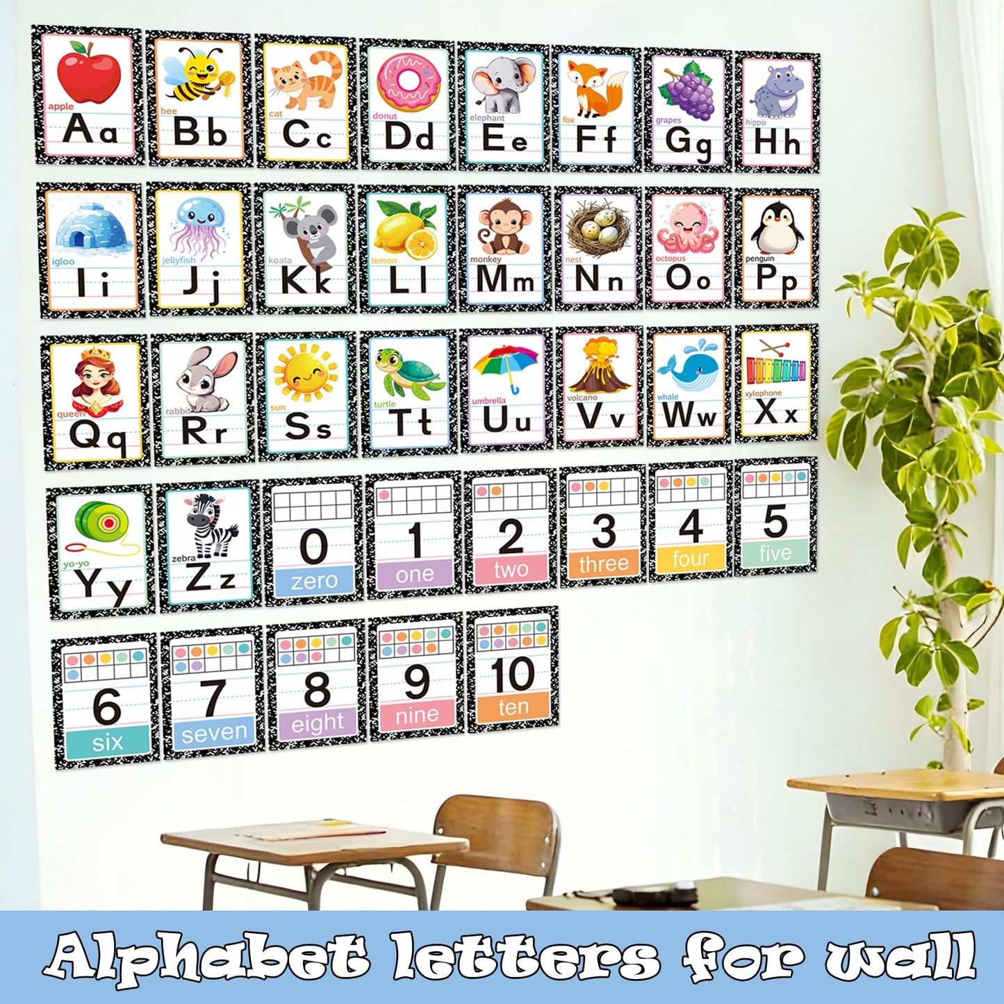Alphabet Letters for Wall - ABC Alphabet Poster Classroom Wall Alphabet Alphabet Wall Chart Kindergarten Elementary Classroom Wall Decor Daycare Homeschool Supplies