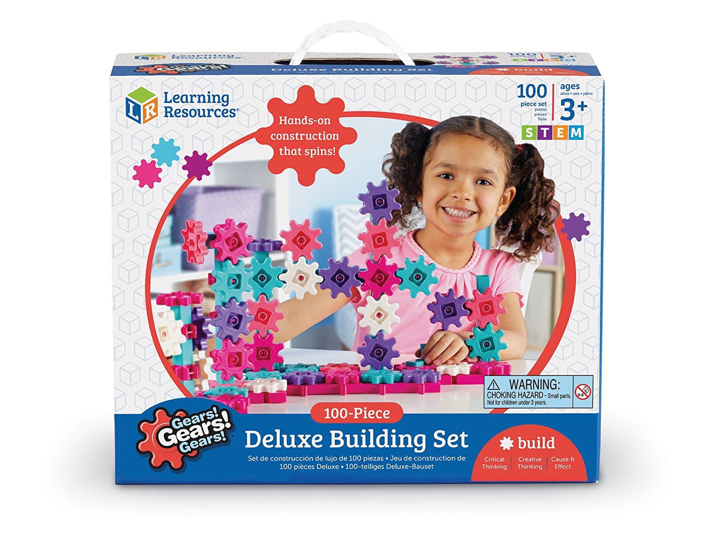 Learning Resources Gears! Gears! Gears! Deluxe Building Set Pink - Toddler Building Toys, STEM Activities, Fine Motor Skills, Critical Thinking, Birthday Gift Idea for Girls and Boys