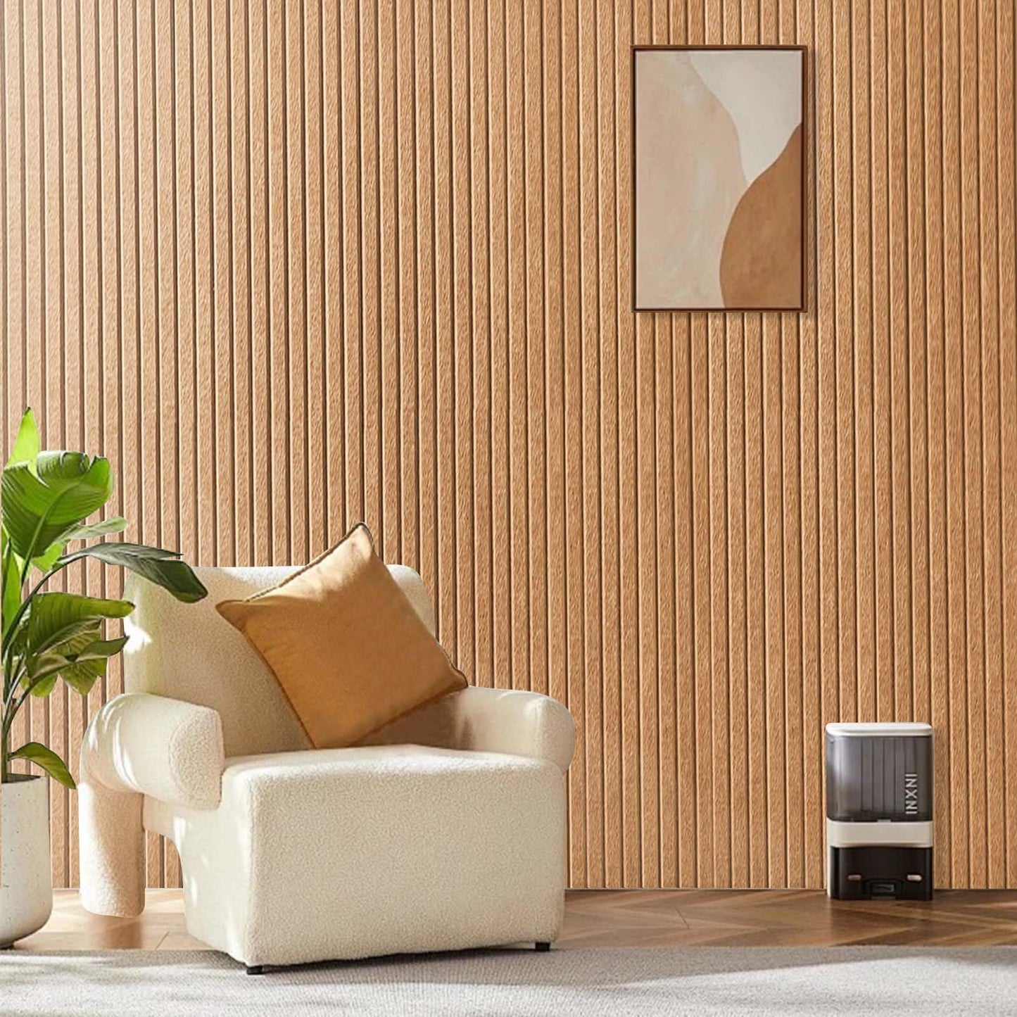 Large Cork Board for Office, 8 Pack Felt Wall Tiles with Slat Wall Paneling and Safe Removable Adhesive Tabs, Felt Bulletin Board Pin Board Cork Boards for Walls - Burnt Orange