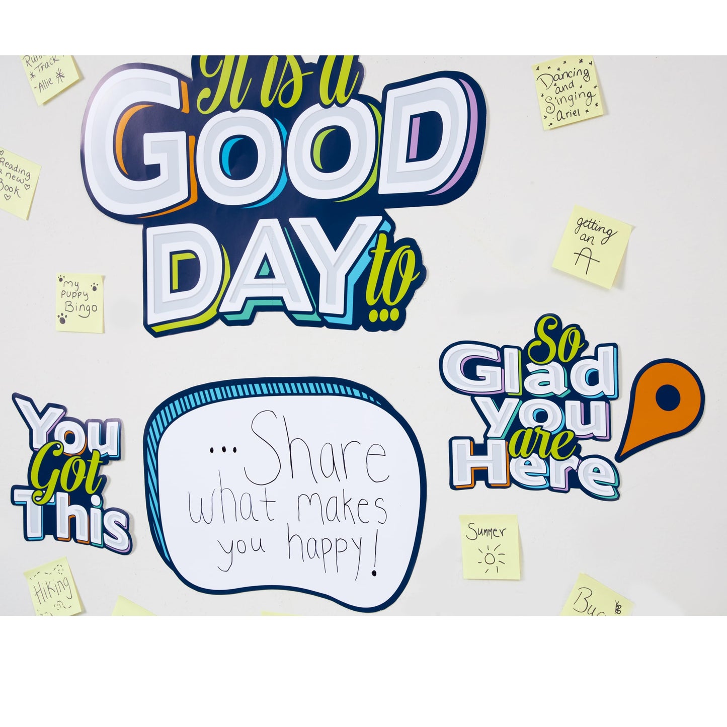 Eureka 661002 It is A Good Day to Interactive Mini Bulletin Board Set with Dry Erase Headliners, Multicolor, 5 Pieces