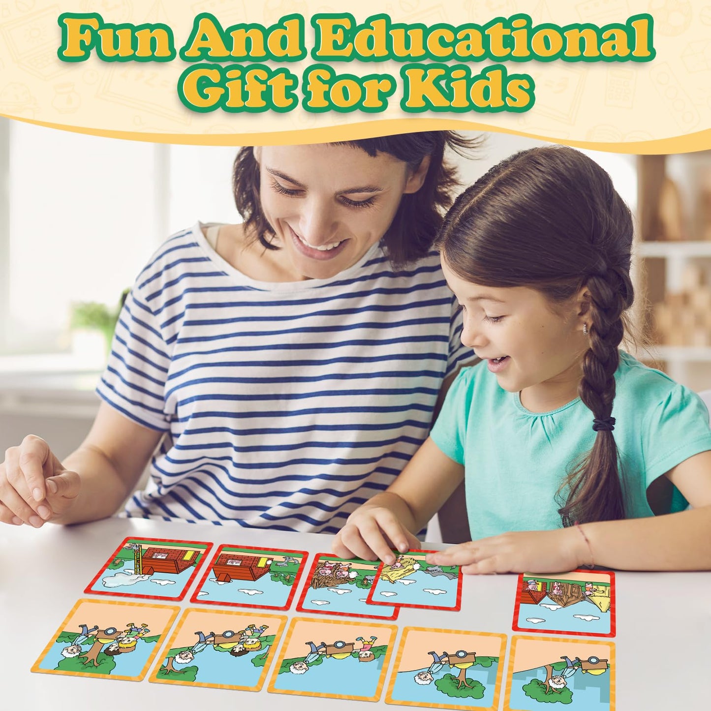 Kasfalci Sequencing Cards, Sequence Game for Kids, Speech Therapy Materials for Autism, Improve Storytelling,Social Skills, Sentence Building, Preschool Learning Activities for Classroom & Homeschool