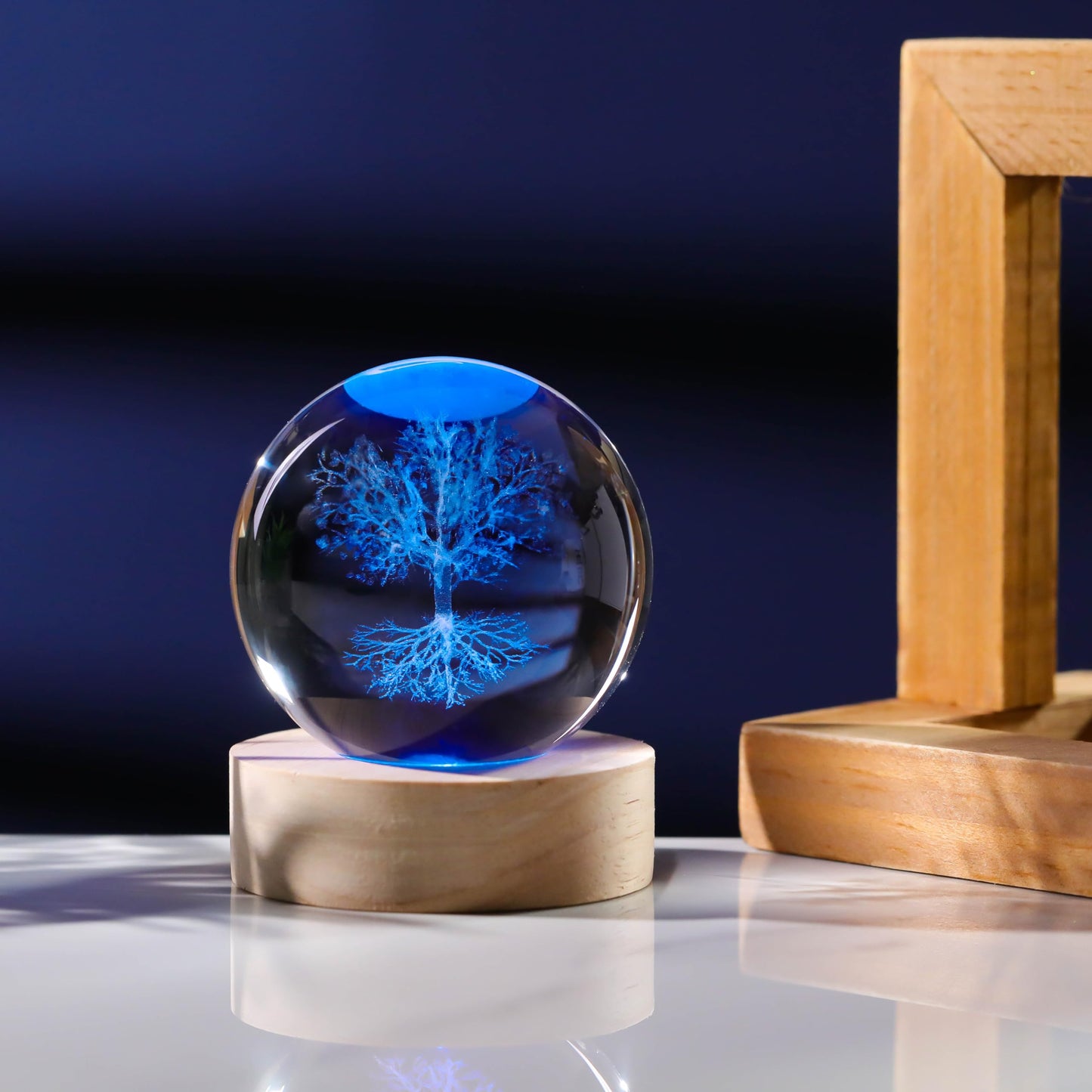 3D Tree of Life Gifts for Women - Crystals Ball 60mm - Glass Animals Figurine Tree of Life Decor Stuff for Room Birthday for Best Friend Lovers Keepsake Paperweight