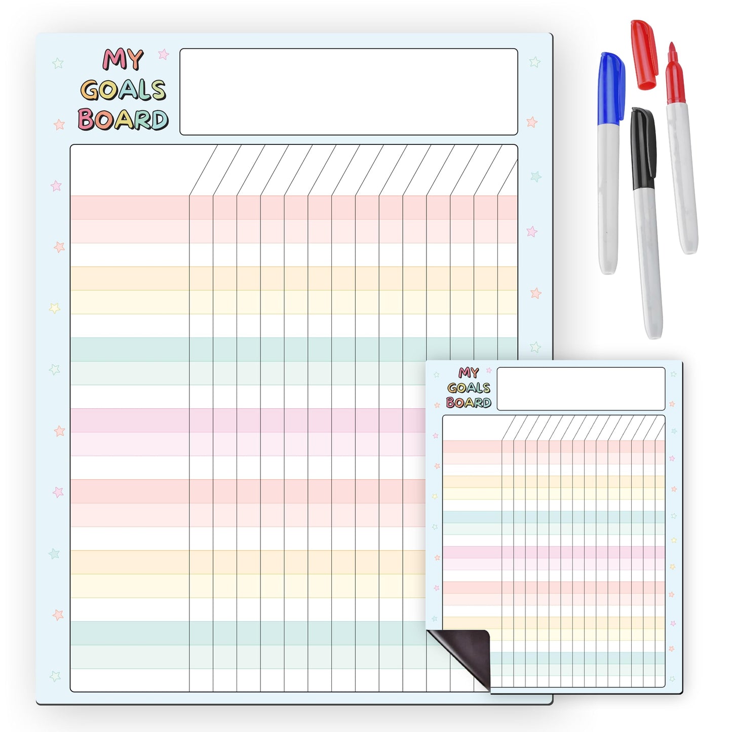 Magnetic Dry Erase Incentive Chart Board | Reward and Task Tracker for Kids and Adults | Behavior and Goal Organizer for Home, Classroom, and Teachers - 10" x 13" with Markers