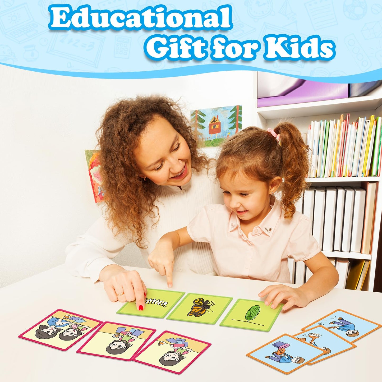 Kasfalci Sequencing Cards,Sequence Board Game for Kids,Speech Therapy Materials Toys for Autism,Story Storytelling,Social Skills,Sentence Building,Preschool Learning Activities,Classroom & Homeschool