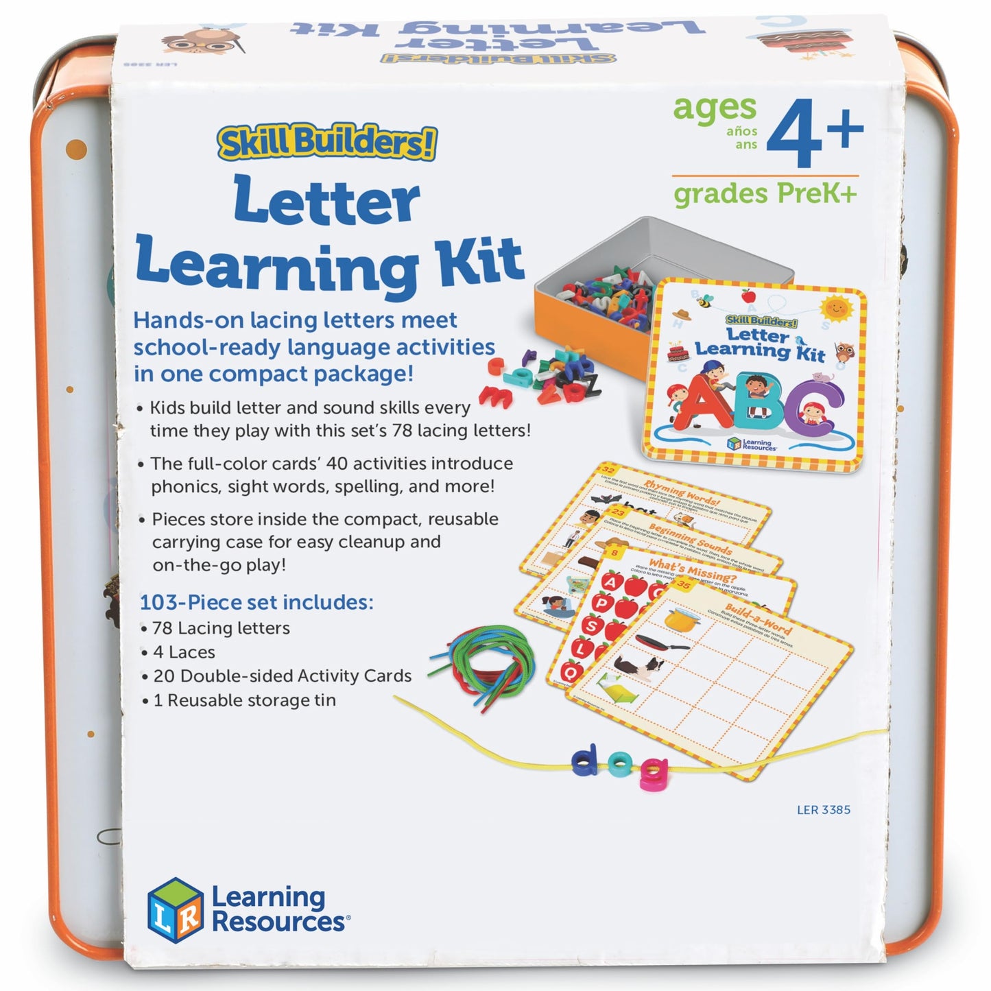 Learning Resources Skill Builders Letter Learning Kit - Alphabet Montessori Toys, Homeschool Supplies, Preschool Classroom Must Haves, Toddler Activities, Lacing Cards