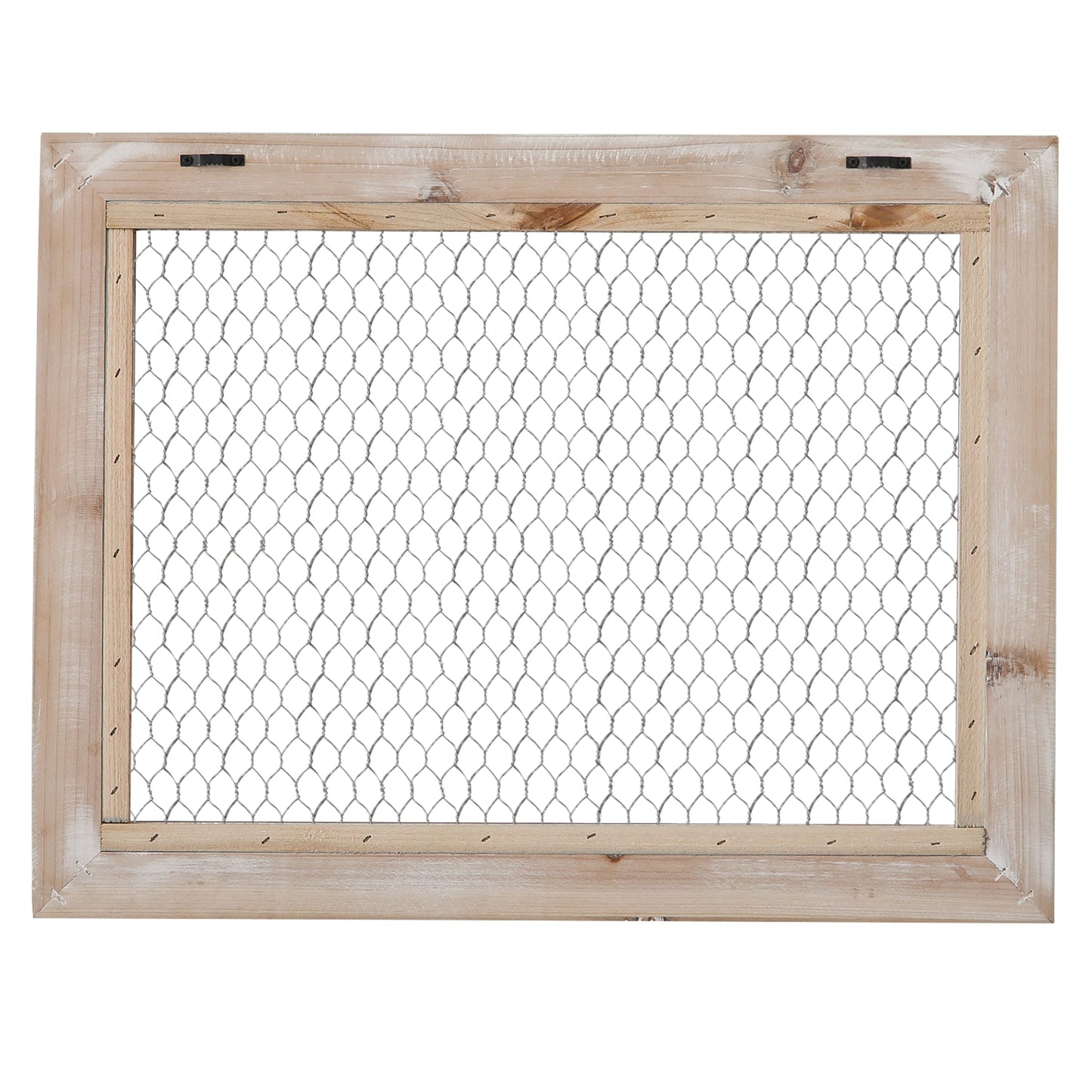 SOFE Rustic Chicken Wire Frame, Framed Photo Display Board/Wall Grid Panel, Decorative Bulletin Board, Jewelry Wall Organizer, Room Office Dorm Memo Board, 22 × 17 Inches