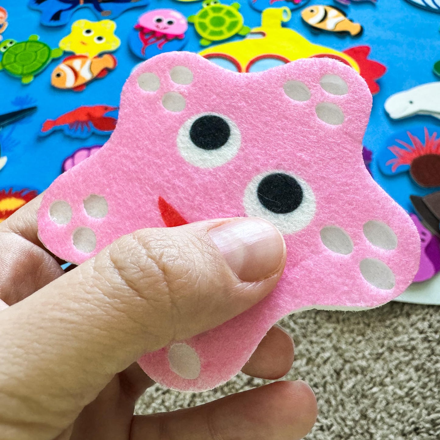 QUOKKA Ocean Felt Board for Toddlers 61 PCS - Double-Thick Felt Board Story Set with Large 39х27,7 in. Durable Wall Activity Panel - Ideal for Storytelling Indoor Toddler Activities and Classroom