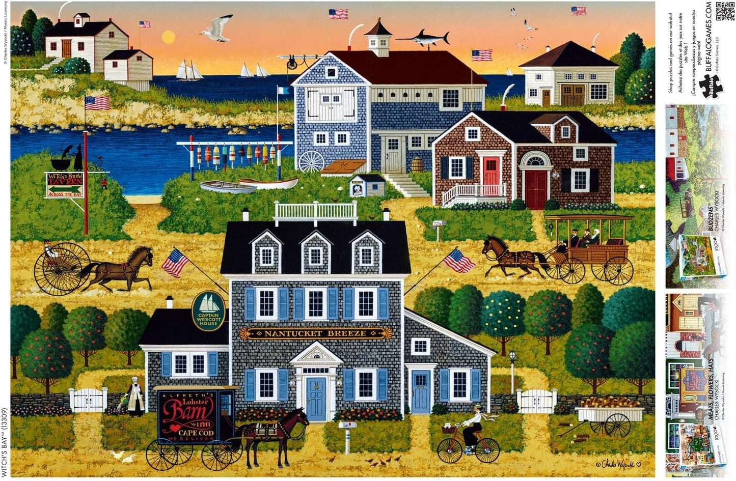 Buffalo Games - Charles Wysocki - Witch's Bay - 1000 Piece Jigsaw Puzzle for Adults -Challenging Puzzle Perfect for Game Nights - Finished Size is 26.75 x 19.75