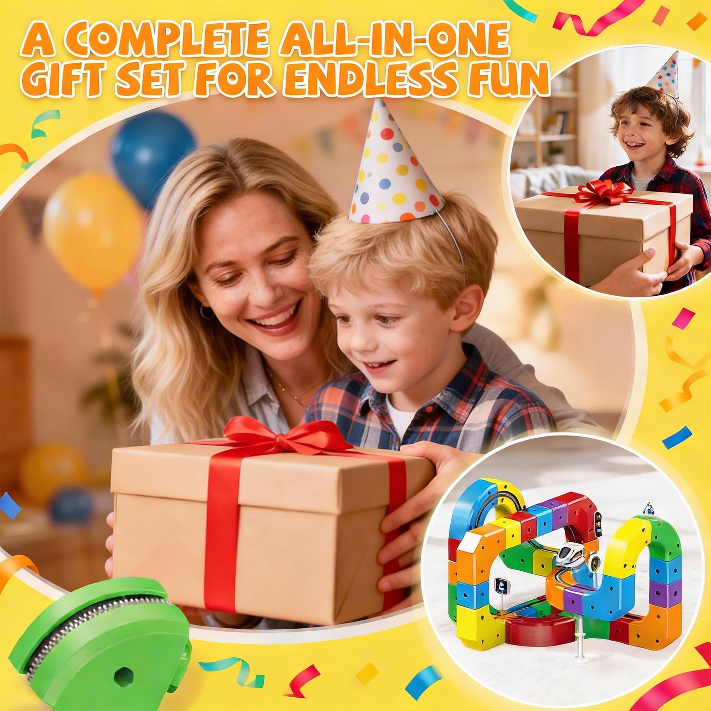 3D Gravity-Defying Electric Train Set – 140 Pcs DIY Flexible Cube Track, Build Any Track You Imagine, Safe & Durable STEM Toy for Kids 3-12, Encourages Creativity & Problem-Solving