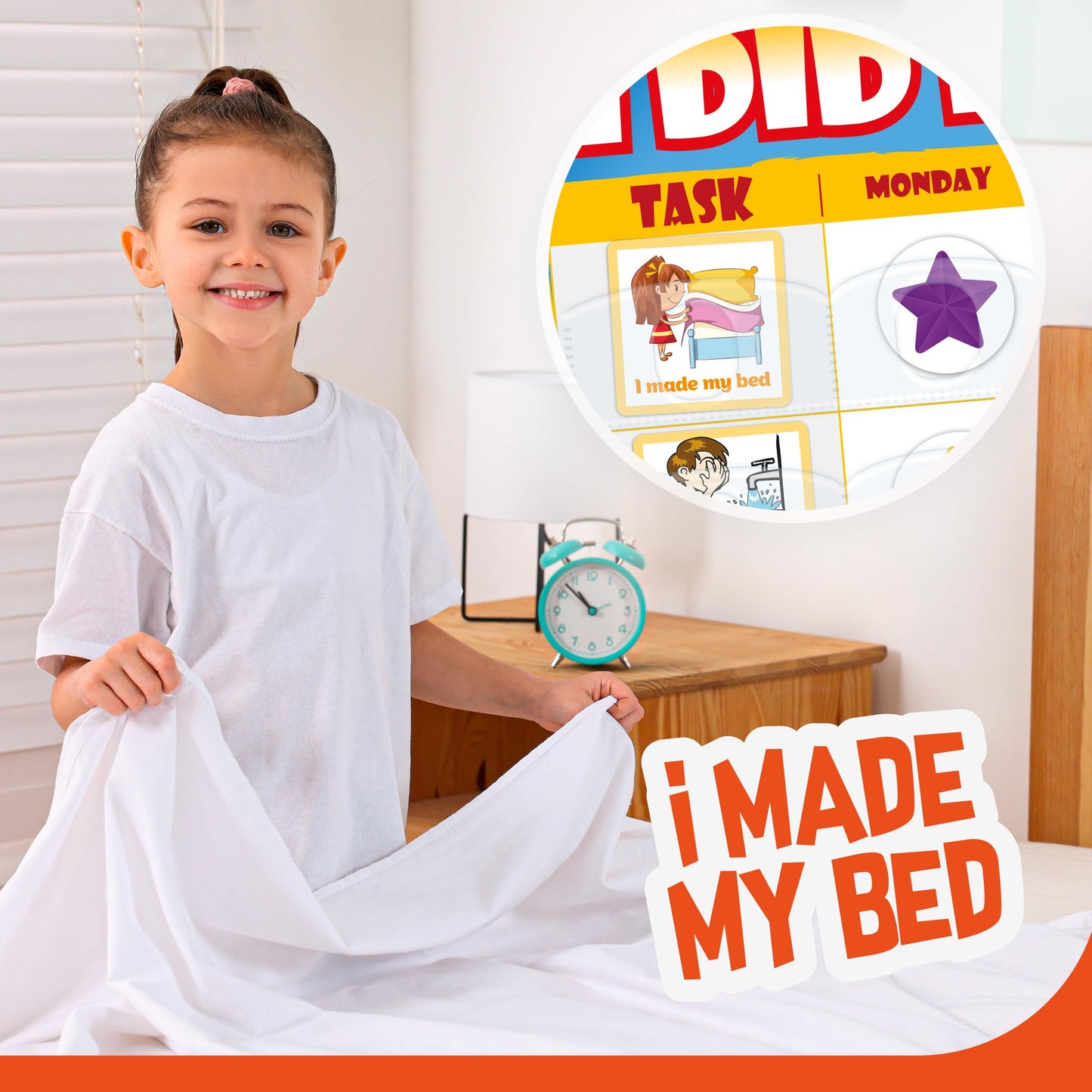 Kids Responsibility Chart Board with Magnets, 63 Chores, Potty Train Tasks, Multiple Children (Pocket)