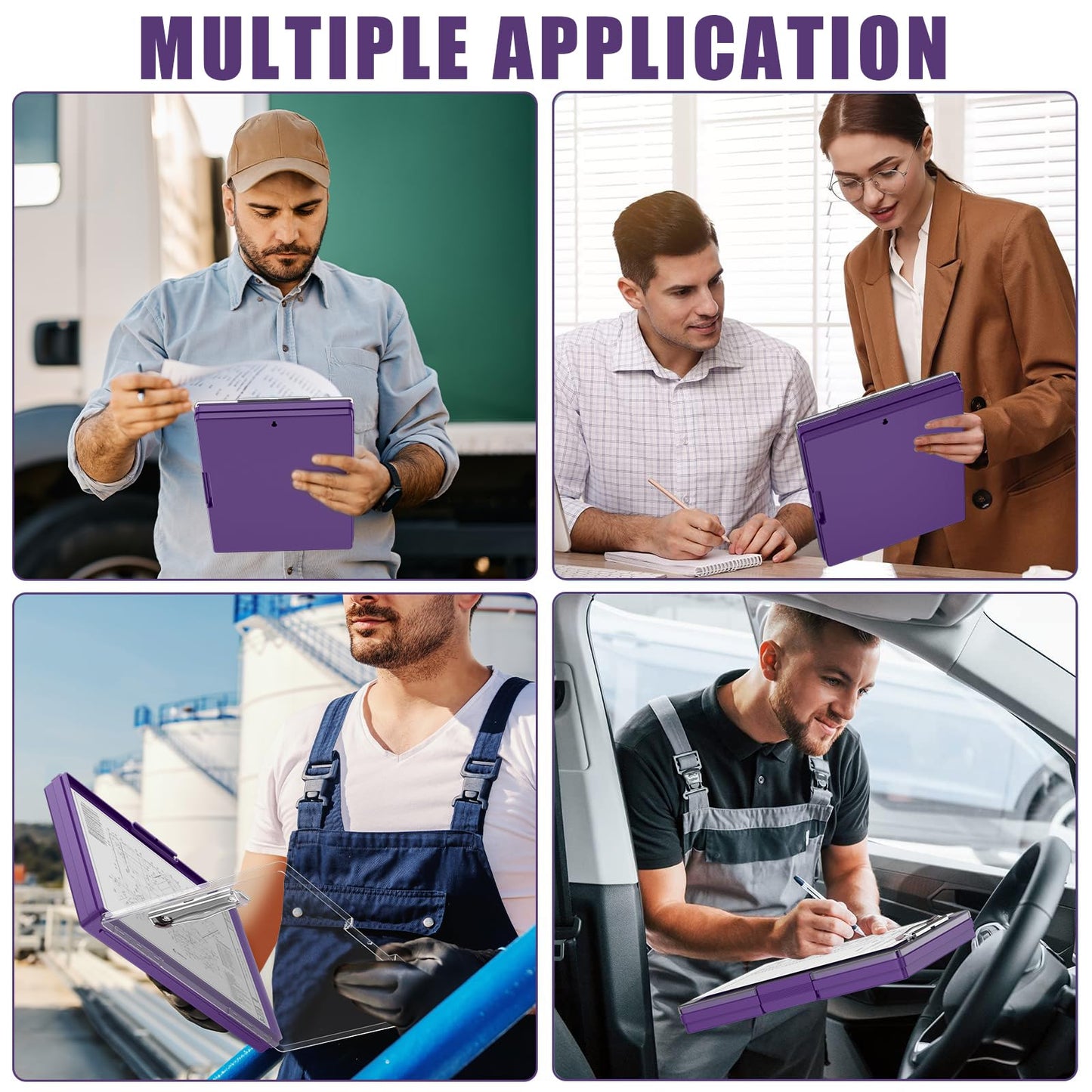 Hongri Clipboard with Storage, Purple 8.5 x 11 Folder Nursing Side Opening, Heavy Duty with Dual Compartment, Smooth Writing for Teachers, Classroom, Size 13.3 x 9.4 x 1.5 in, Office & School Supplies