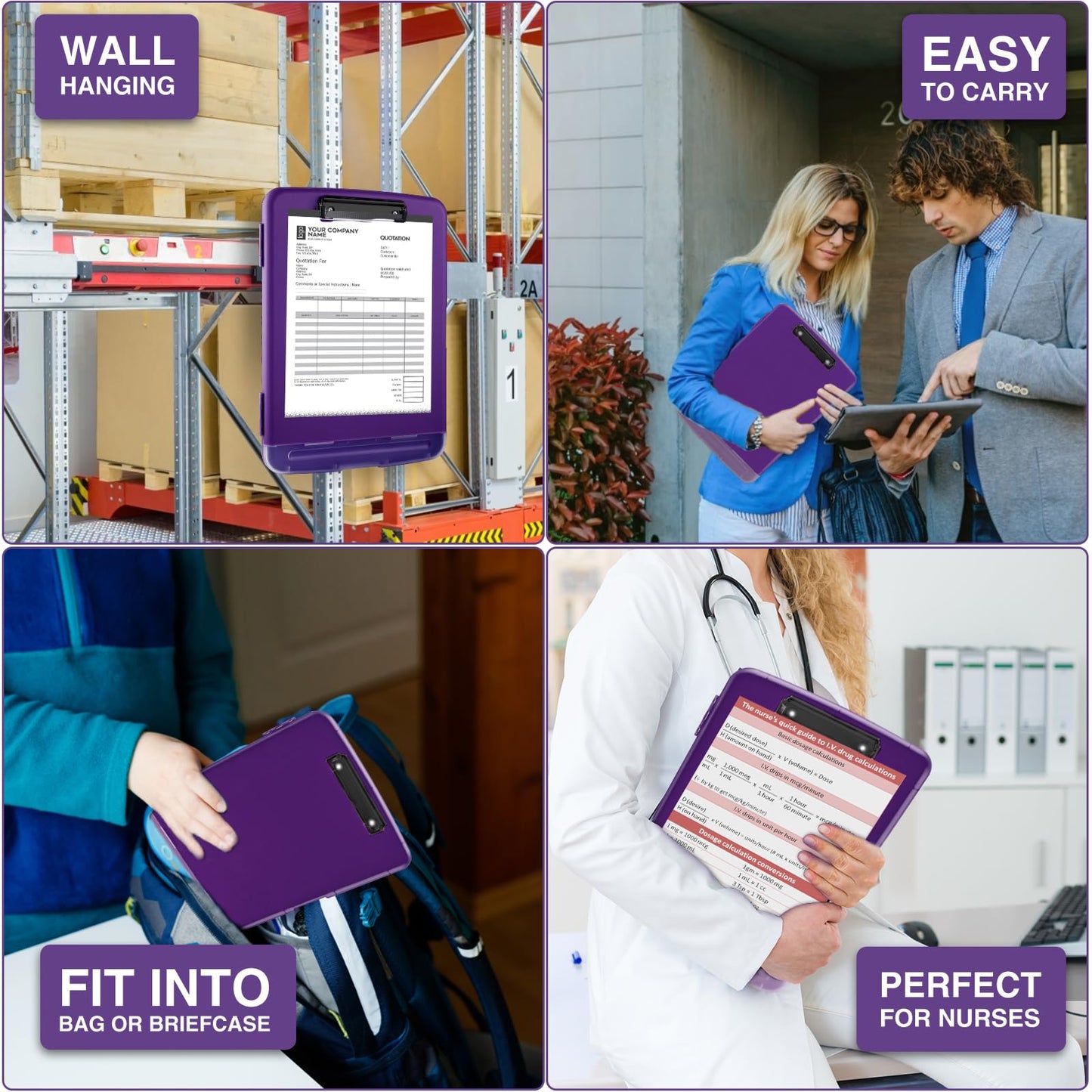 Sooez Clipboard with Storage, High Capacity Nursing Clipboards with Pen Holder, Clip Boards 8.5x11 with Storage, Low-Profile Clip, Lightweight Plastic Clipboard for Teachers, Lawers, Office Workers