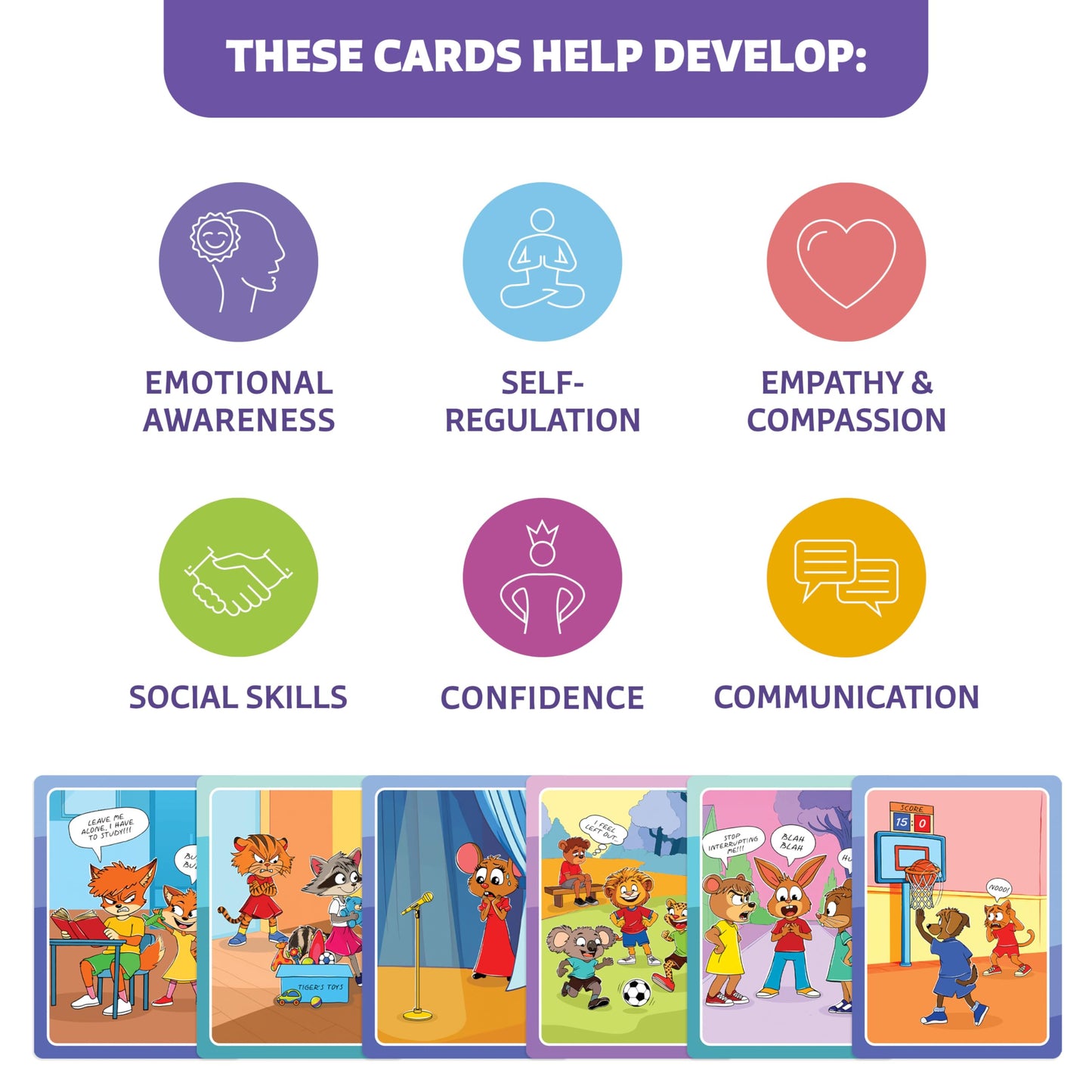 Clever Fox Play Who What Why Feelings & Emotions Conversation Cards for Kids – Social Skills & Emotional Regulation Learning Activity – Flash Card Therapy Game – SEL Tool for Kids & Toddlers Ages 4+
