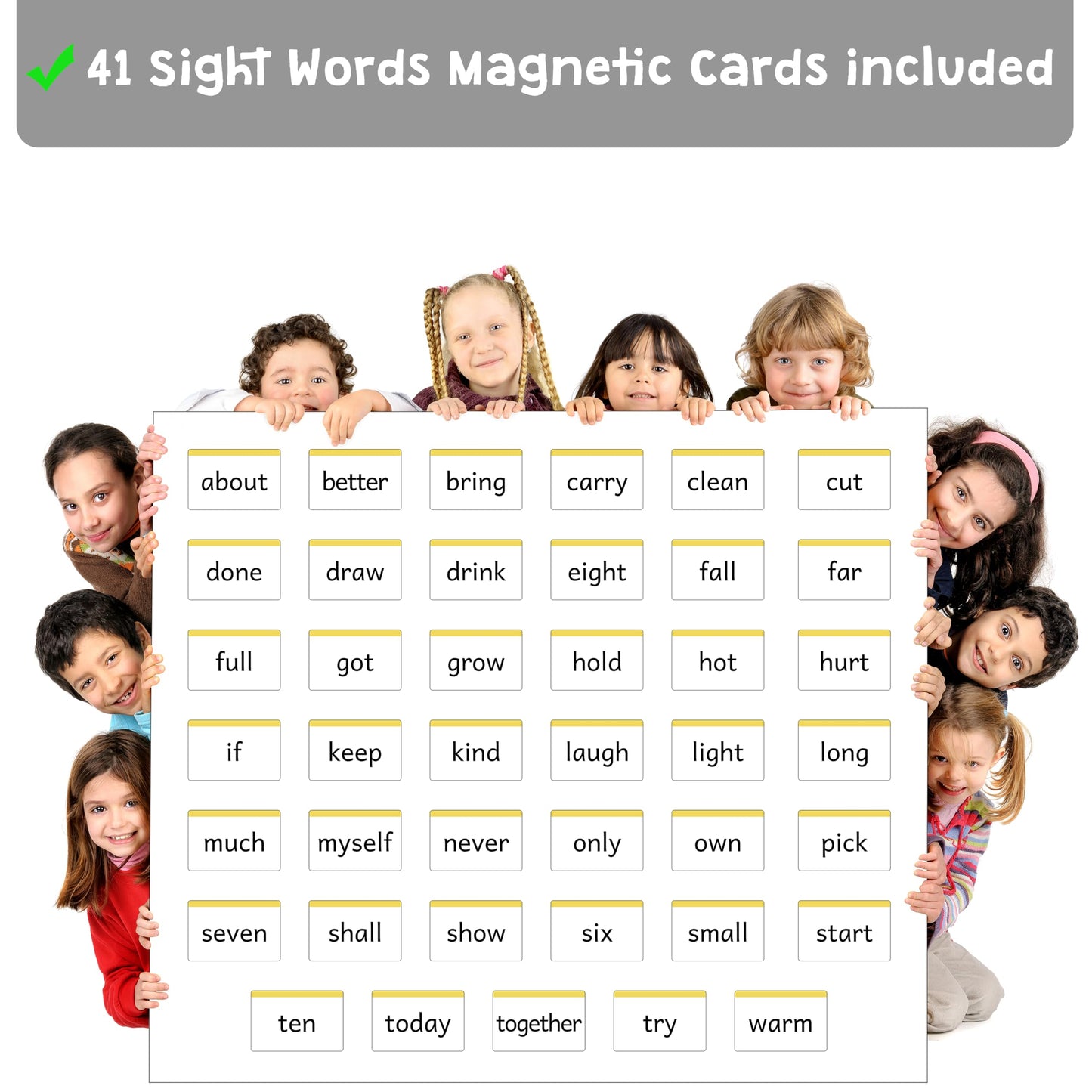 Attractivia 3rd Grade Sight Words Magnetic Flash Cards(Third Grade) - 41 Sturdy Large Dolch Cards for Literacy of Beginning Readers, Homeschool, Teachers and ESL