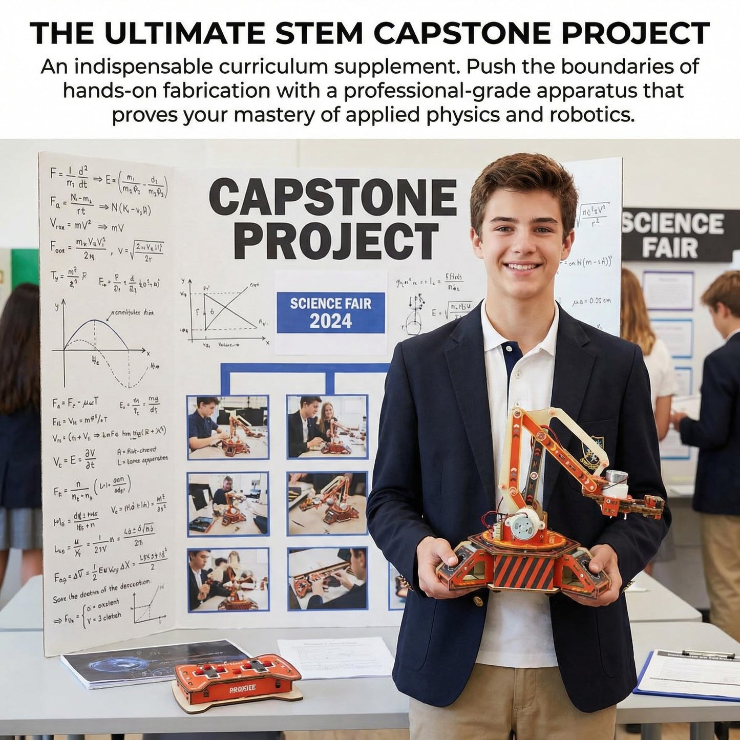 DIY Robotic Arm Building Kit, Remote Control Mechanics & Electronic Engineering Project, Advanced STEM Science Classroom Must Haves & Homeschool Supplies