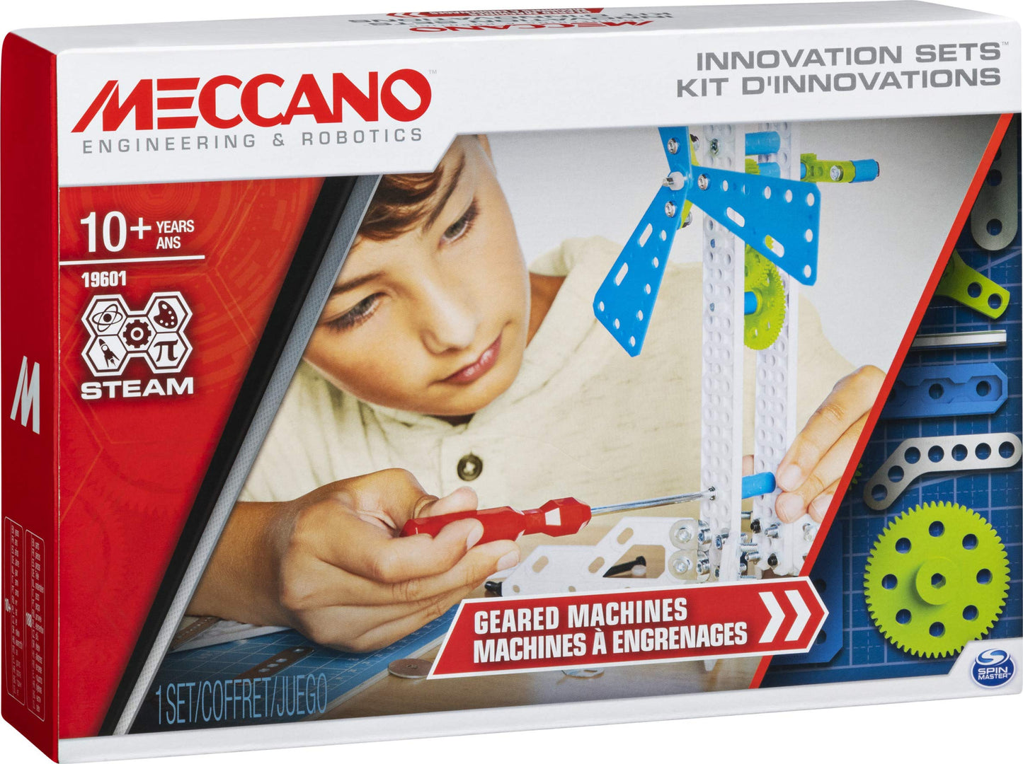 MECCANO, Geared Machines S.T.E.A.M. Building Kit with Moving Parts, for Ages 10 and Up