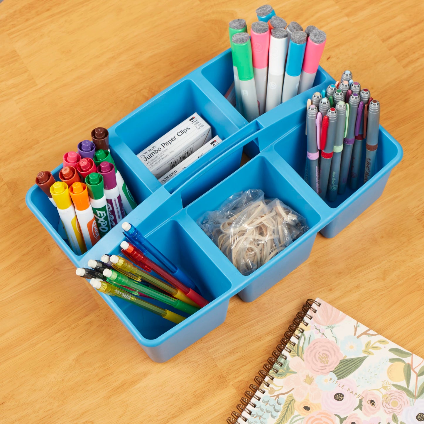 ECR4Kids 6-Compartment Large Plastic Caddy, Multipurpose Organization, Contemporary, 6-Pack