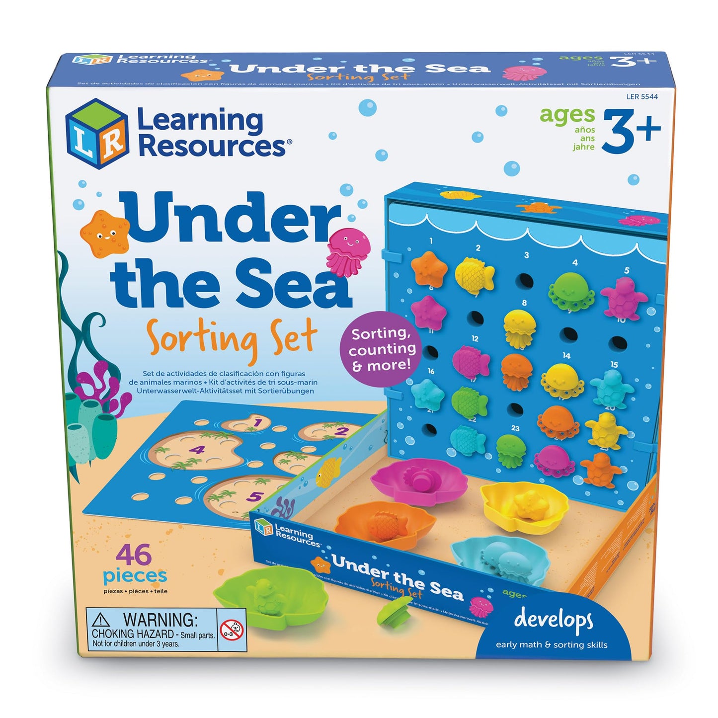 Learning Resources Under the Sea Sorting Set - 44 Pieces, Age 3+ Toddler Activities, Educational Toys Set, Color Teaching Toys