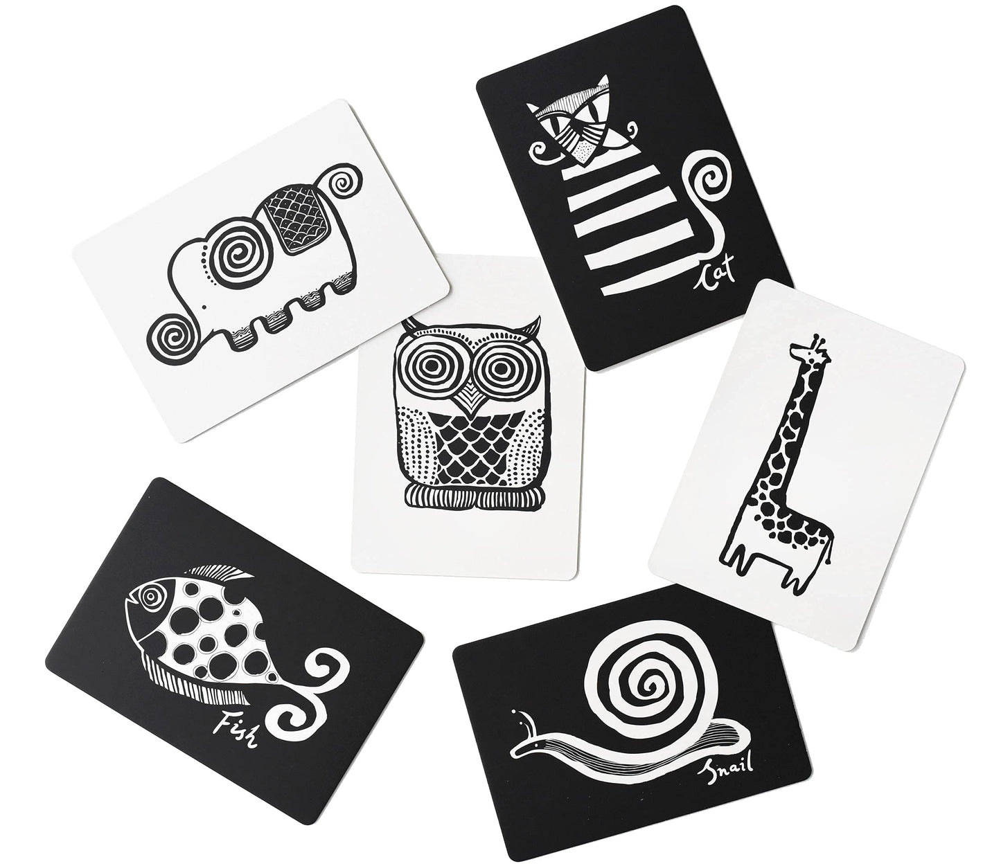 Wee Gallery Art Cards for Baby, Durable High Contrast Black and White Animal Flashcards for Newborns, Brain Development, Sensory Toys, Tummy Time Essentials for Infant and Toddler - Original Animals