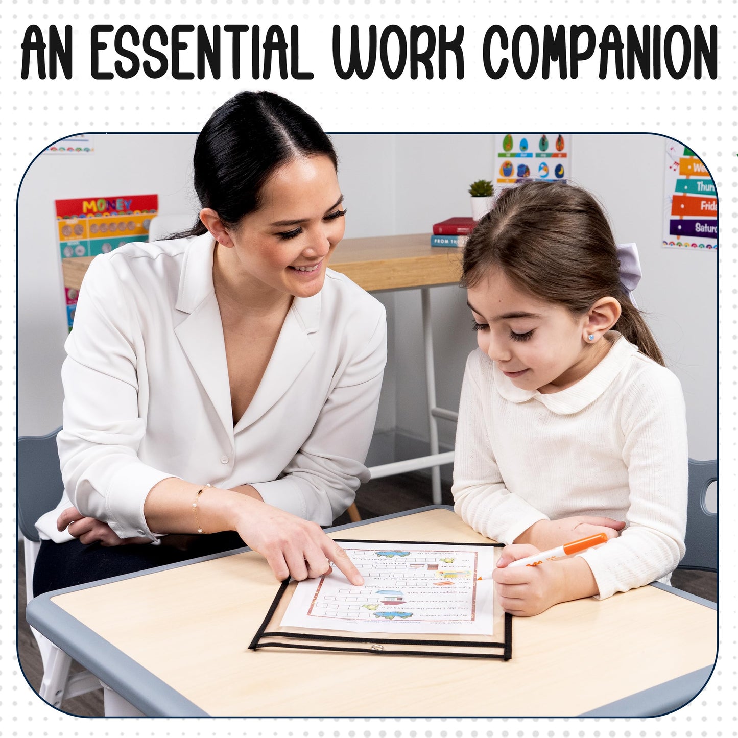 Essex Wares - 30 Pack, Black, Dry Erase Pocket Document Protectors, 10" Wide x 13.5" Tall - Dry Erase Clear Plastic Sleeves - Reusable & Easy Erase Plastic Invoice Holders, Water-Resistant & Durable