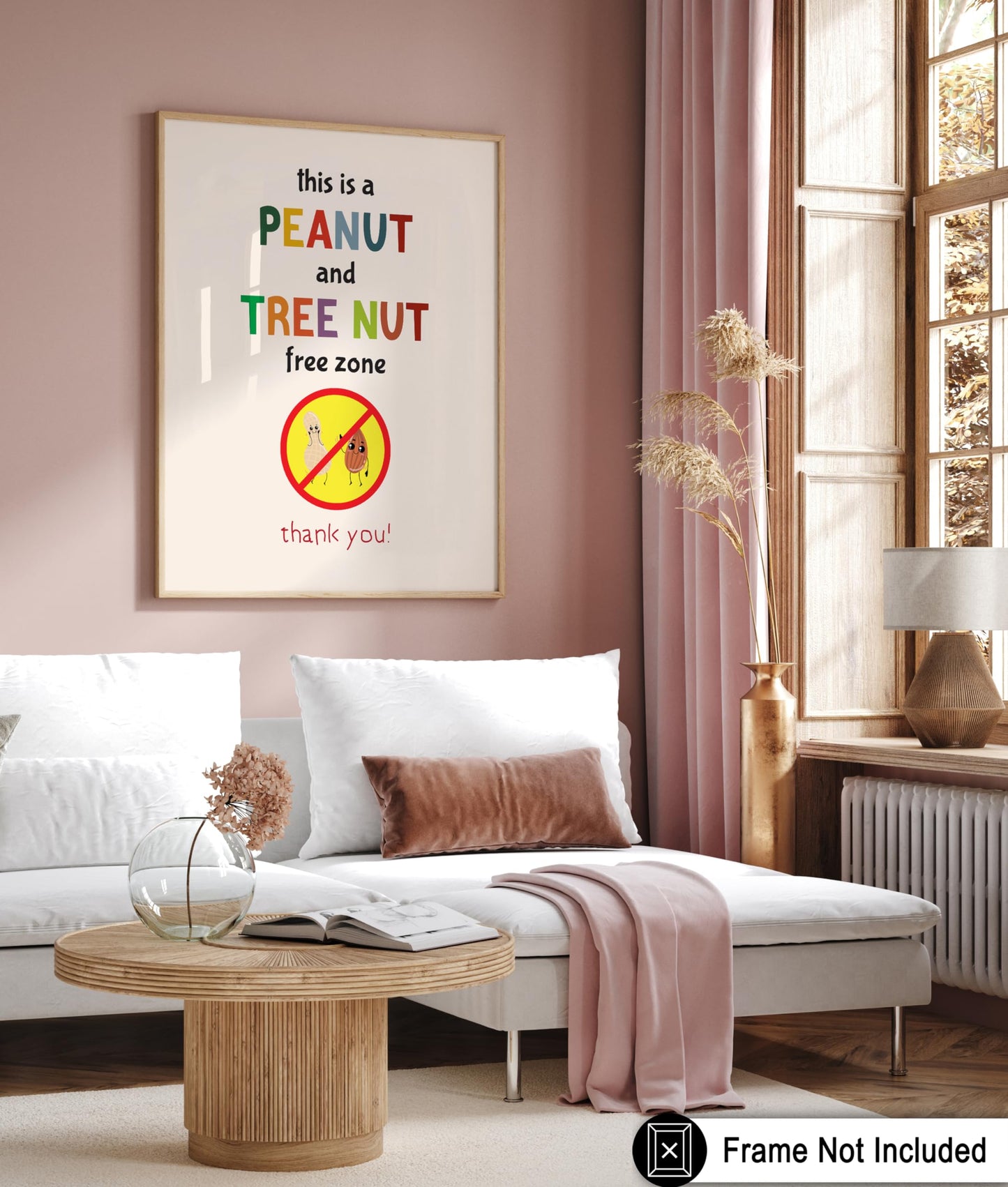 Poster Master Peanut and Tree Nut Free Zone Poster - Food Allergy Awareness Print - Preppy Art - Educational Art - Decor for School or Classroom - 8x10 UNFRAMED Wall Art