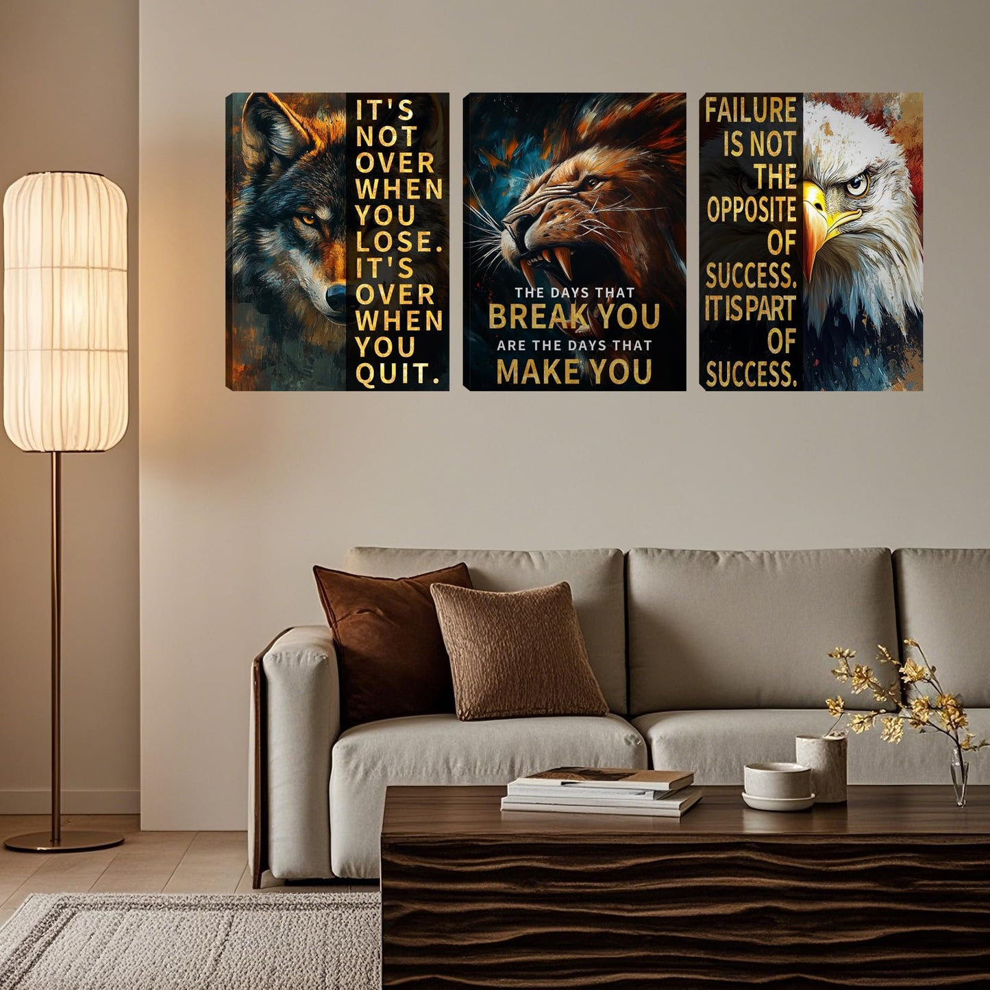 3 Panel Print Canvas Wall Art Motivational Office Wall Decor Painting Inspirational Posters Modern Inspiring Artwork for Home Living Room Bedroom Wall Decor Office Wall Art Ready to Hang - 36"Wx 16"H