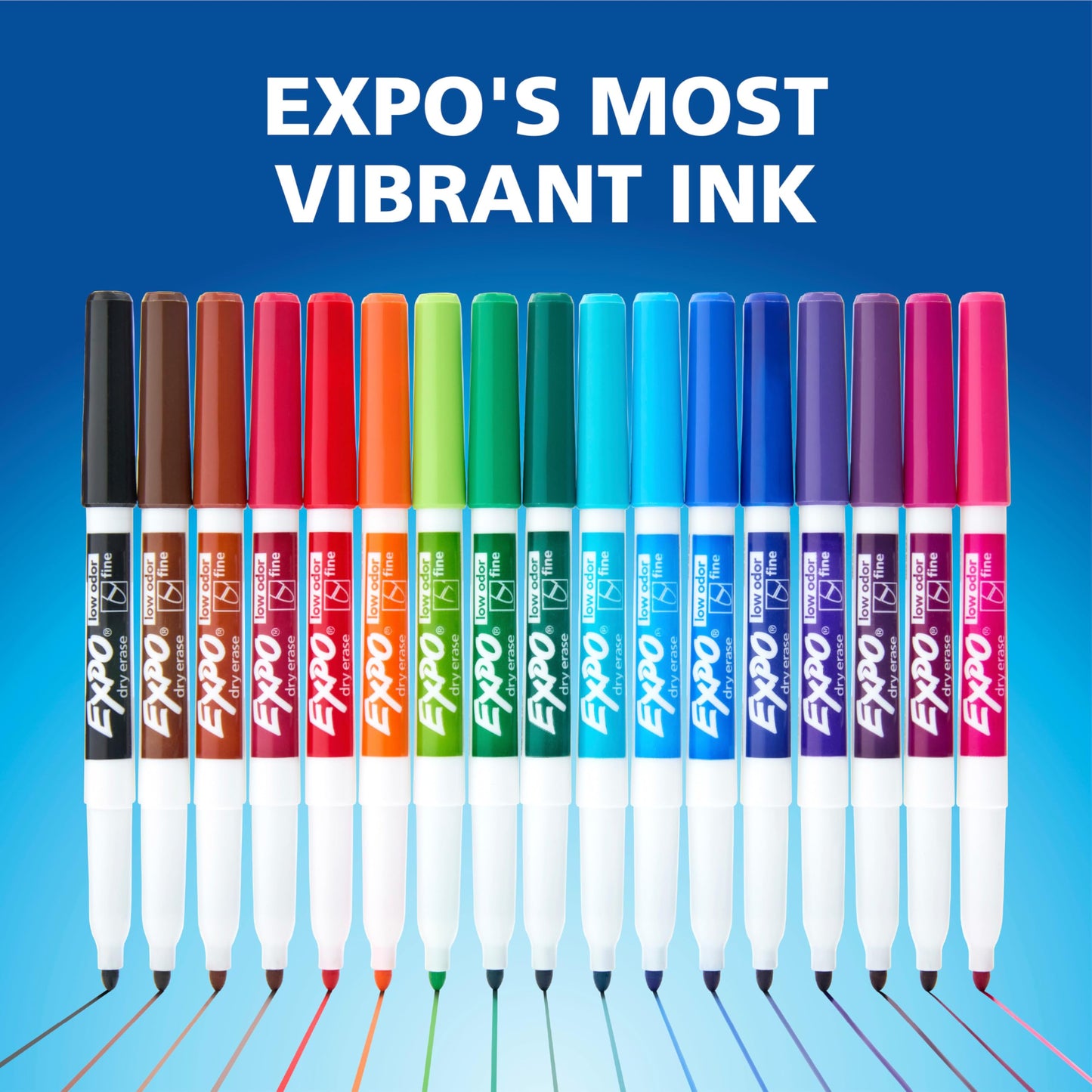 EXPO Dry Erase Markers, Low Odor Ink, Black, Fine Tip, 40 Count - Whiteboard, Calendar, Organization, Essential Supplies for Office, School, Classroom, Teachers