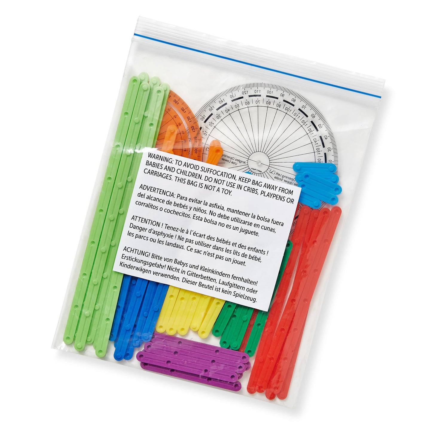hand2mind AngLegs Starter Set with 2 Protractors, Geometry Manipulatives, Geometric Shapes for Classroom, Montessori Math Materials, Math Teaching Tools, 4th Grade Math Manipulatives for Kids