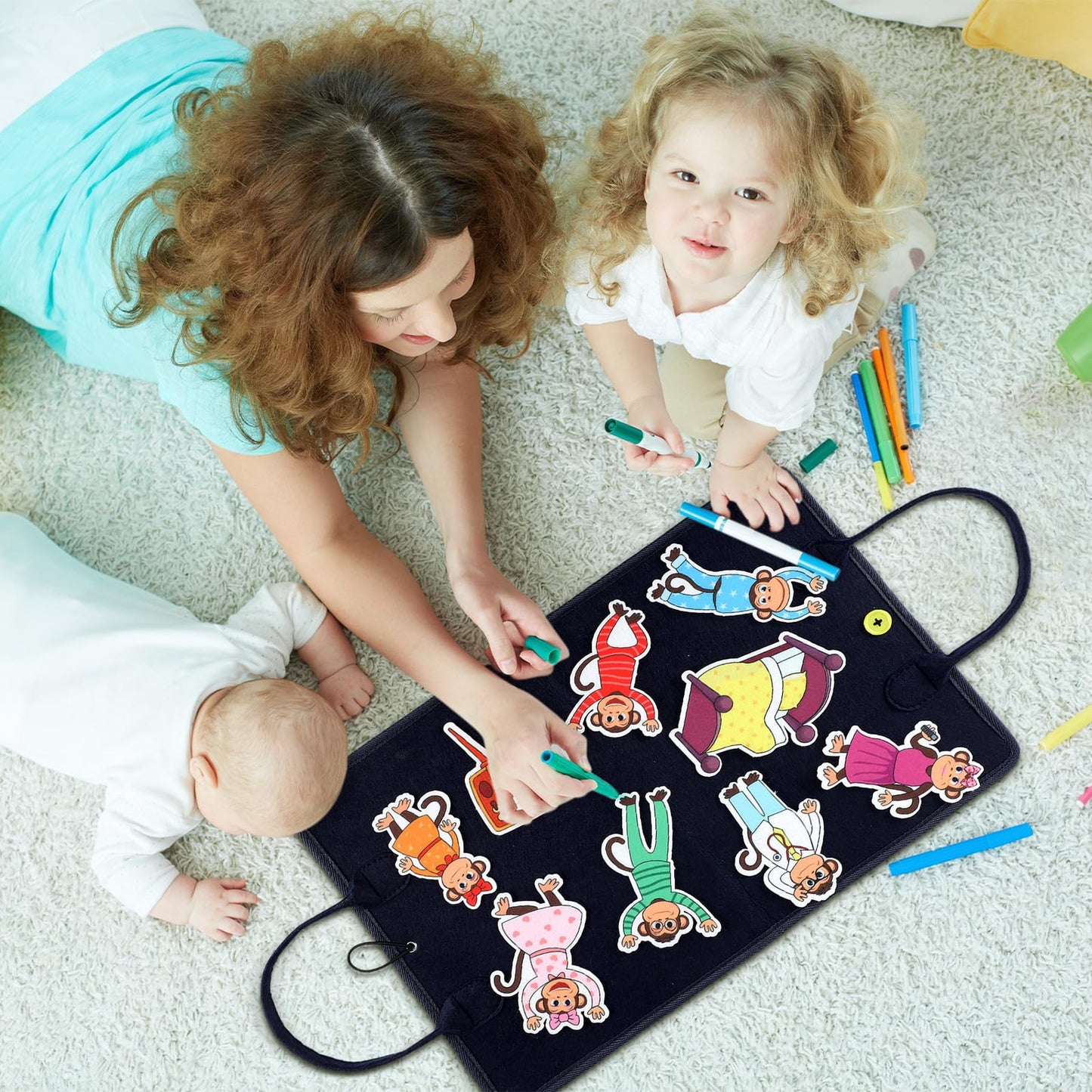 Windkream 12 Set Felt Board Stories Pieces Set Felt Animals Bible Fairy Tales for Preschool Animals Figures Flannel Board Stories for Toddlers Preschool Kindergarten Storytelling (Fairy Tales)