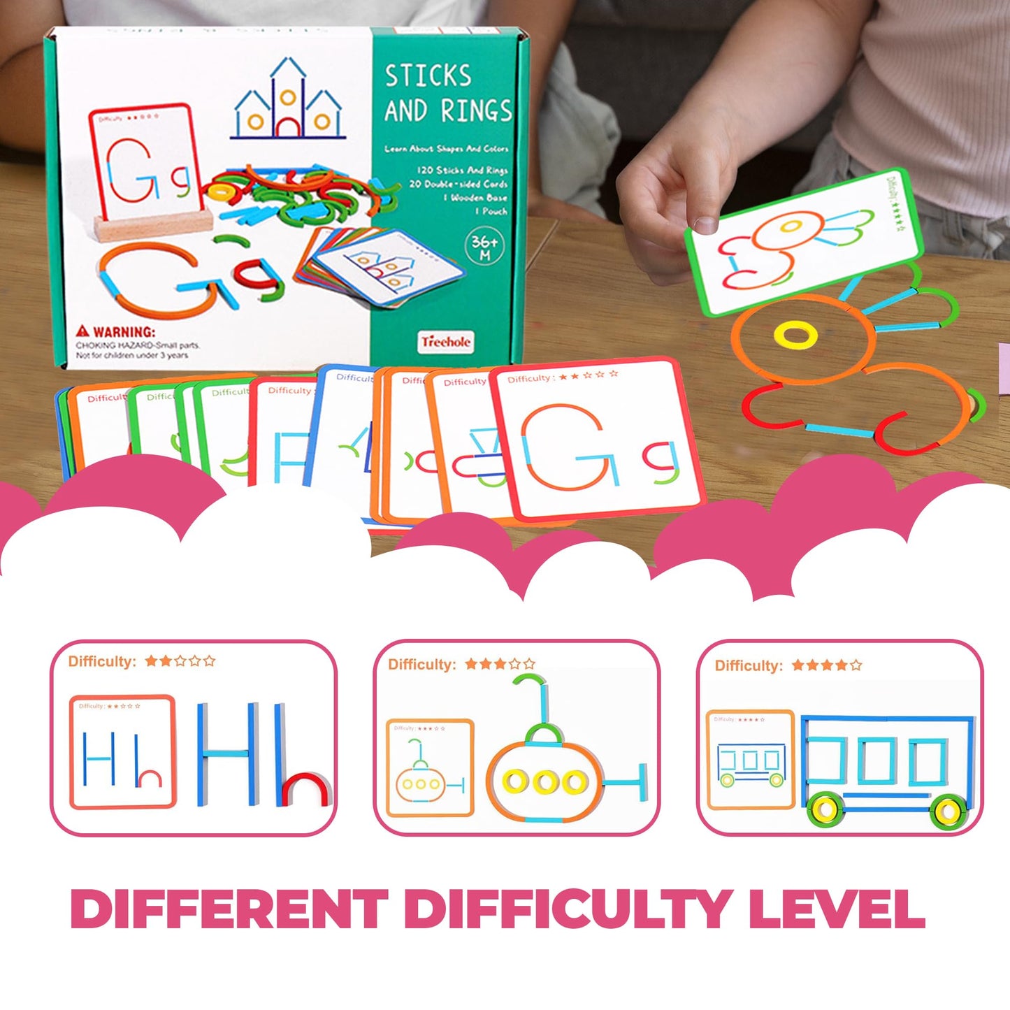 puzgic Stem Kids Toys for Creative Learning Building Educational Resources Kids Toy for Preschool and Kindergarten 3 4 5 6 Years Old Boys and Girls Brain Teaser Smart Sticks Toys